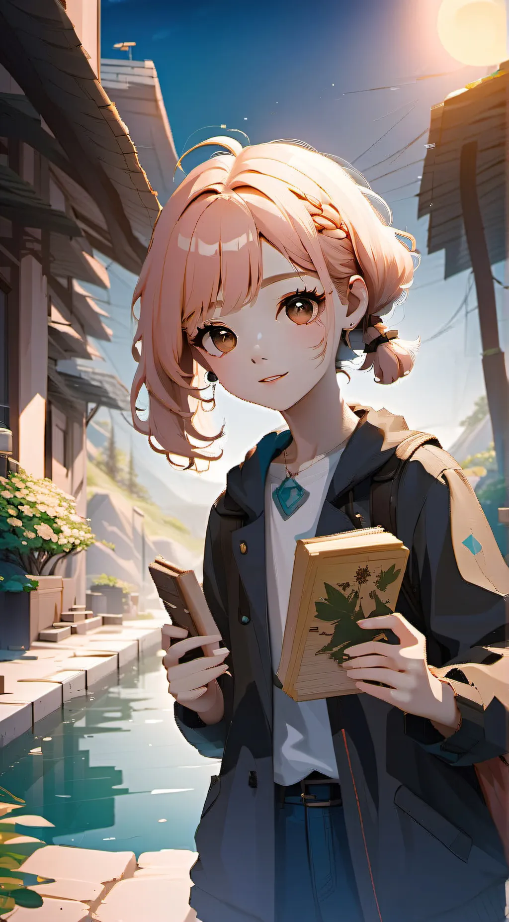 ai character: gal i made for fun background