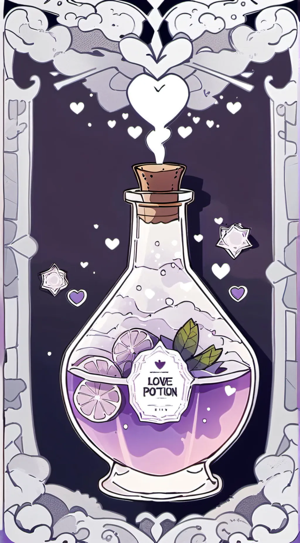ai character: Love potion background