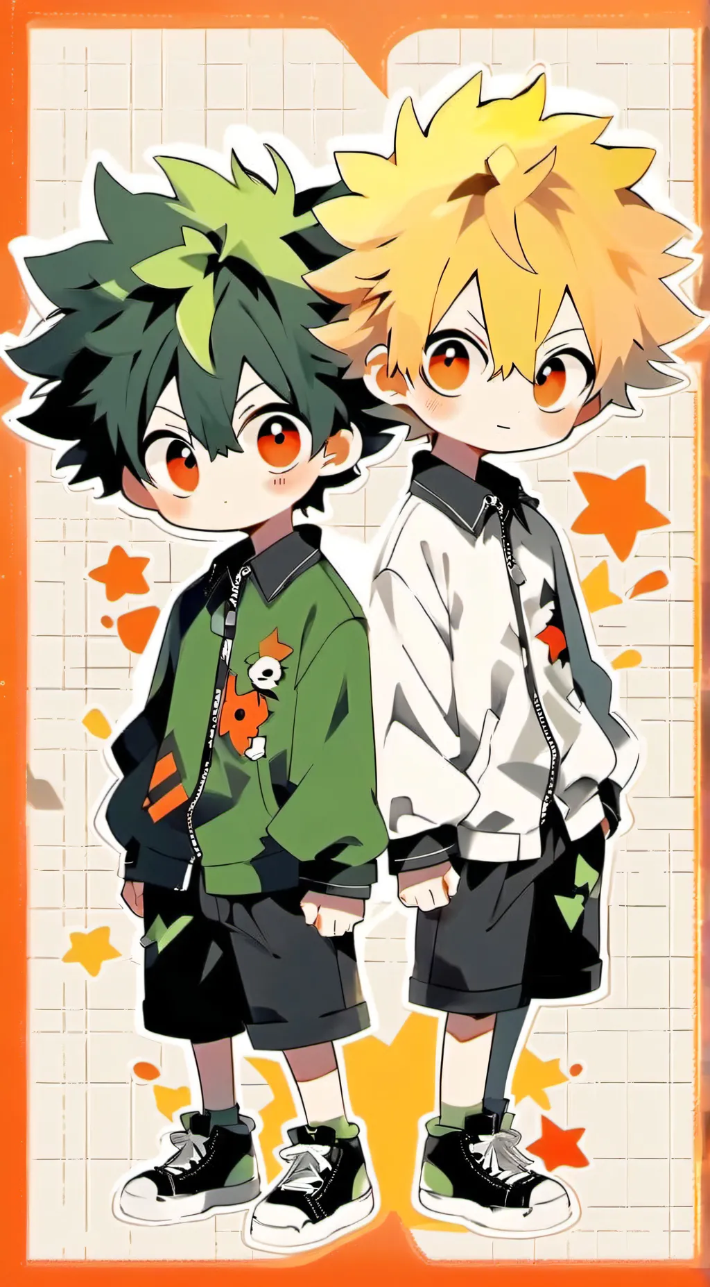 ai character: bakugo and deku background