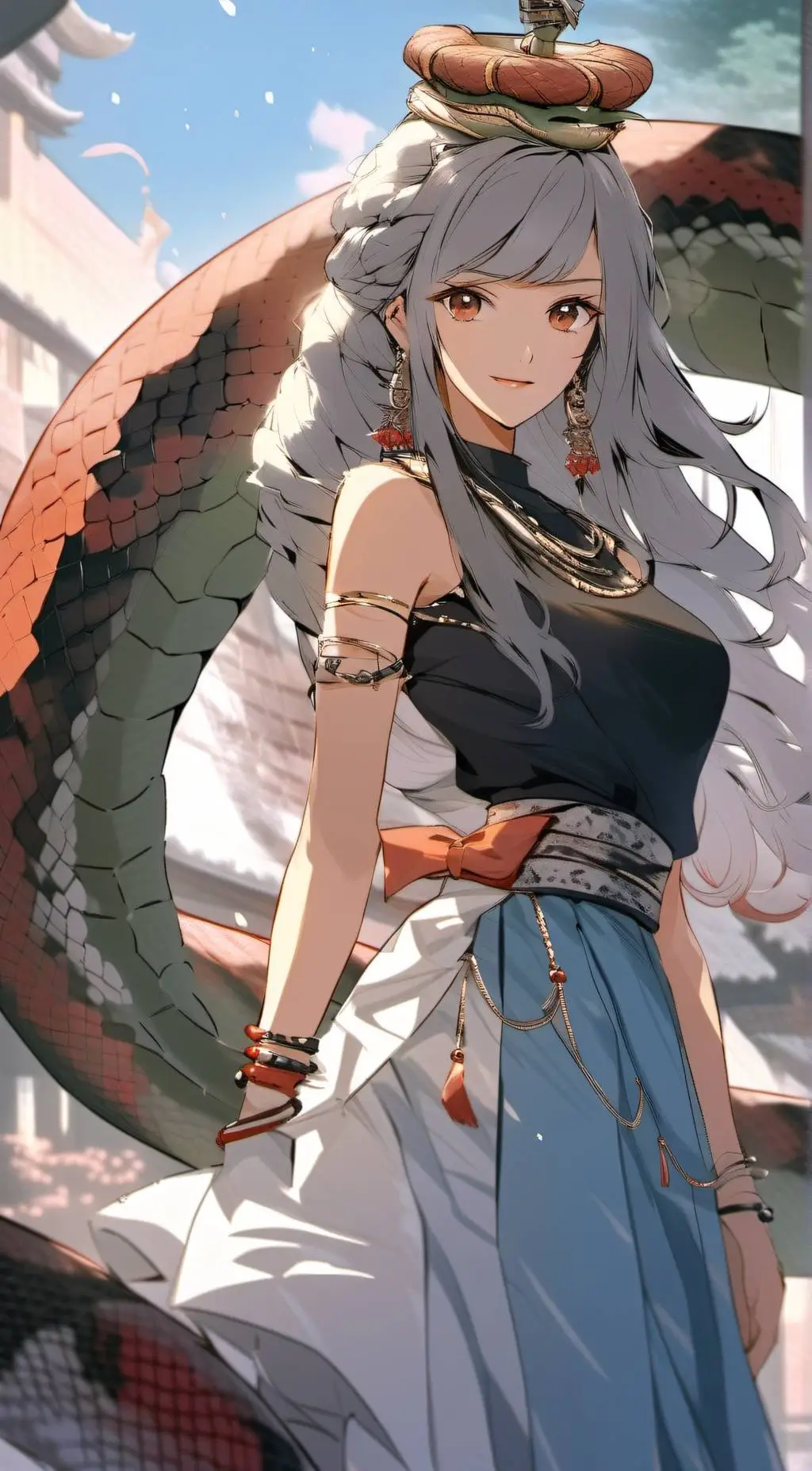 ai character: Lamia Queen Sandy background