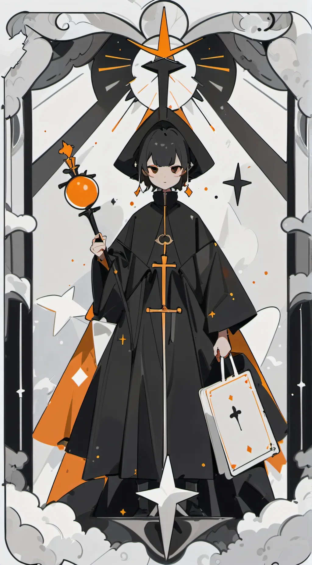 ai character: sun and moon show background