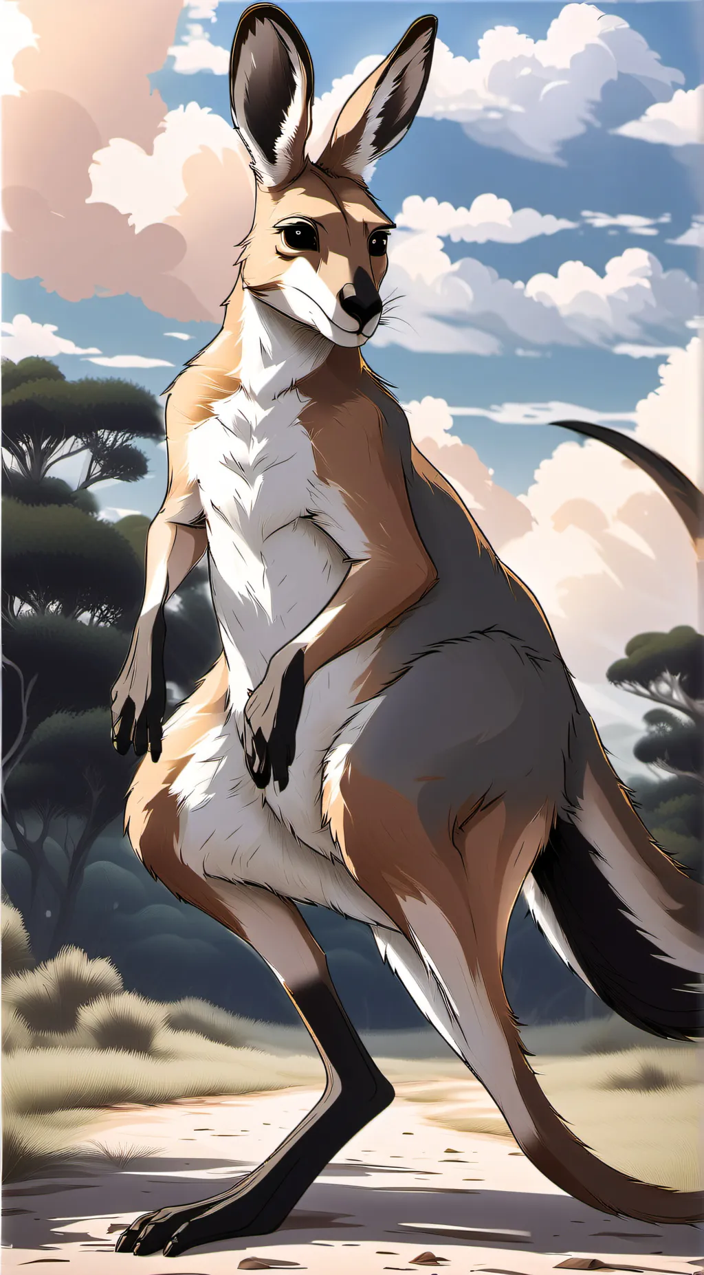 ai character: Cloudy background