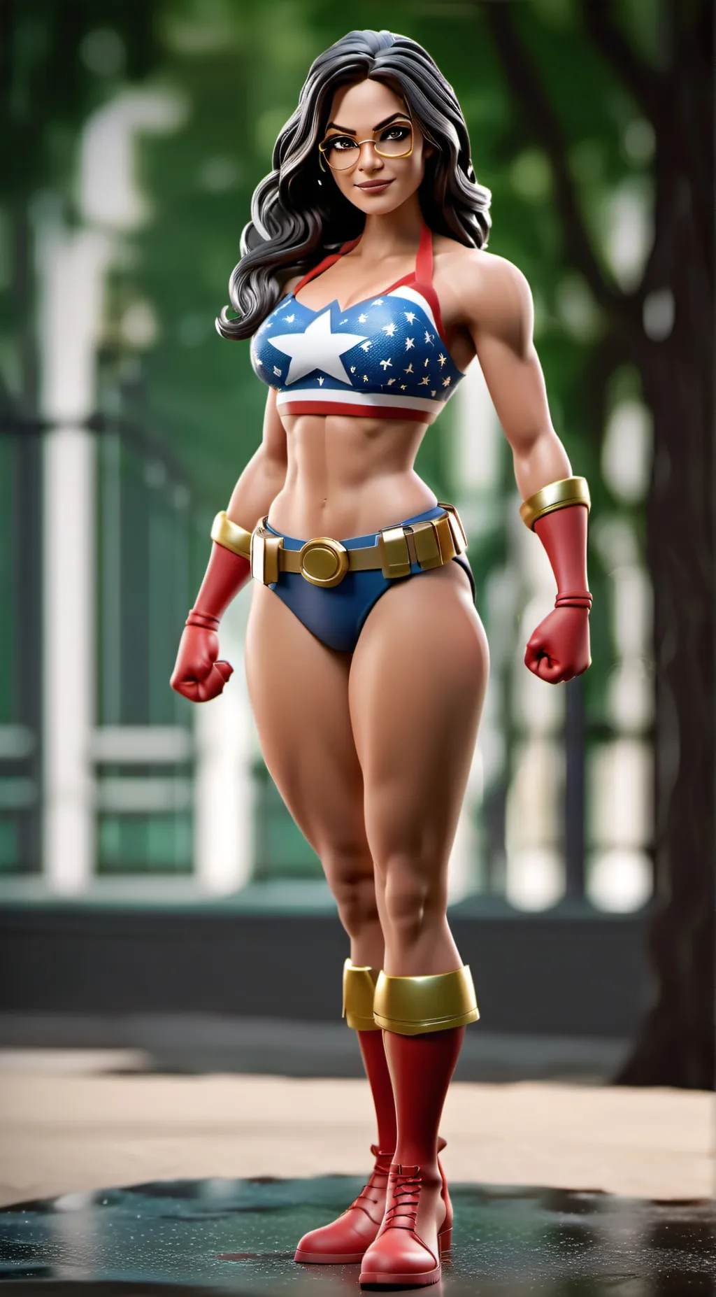 ai character: Ms. Americana background