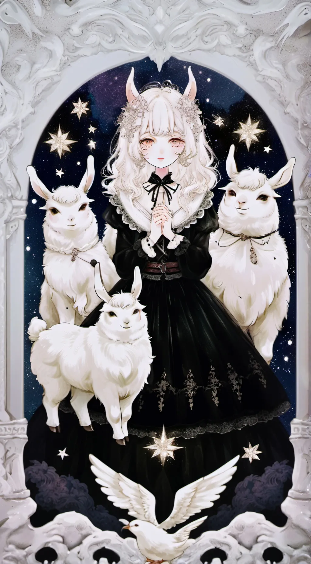 ai character: alpaca world background