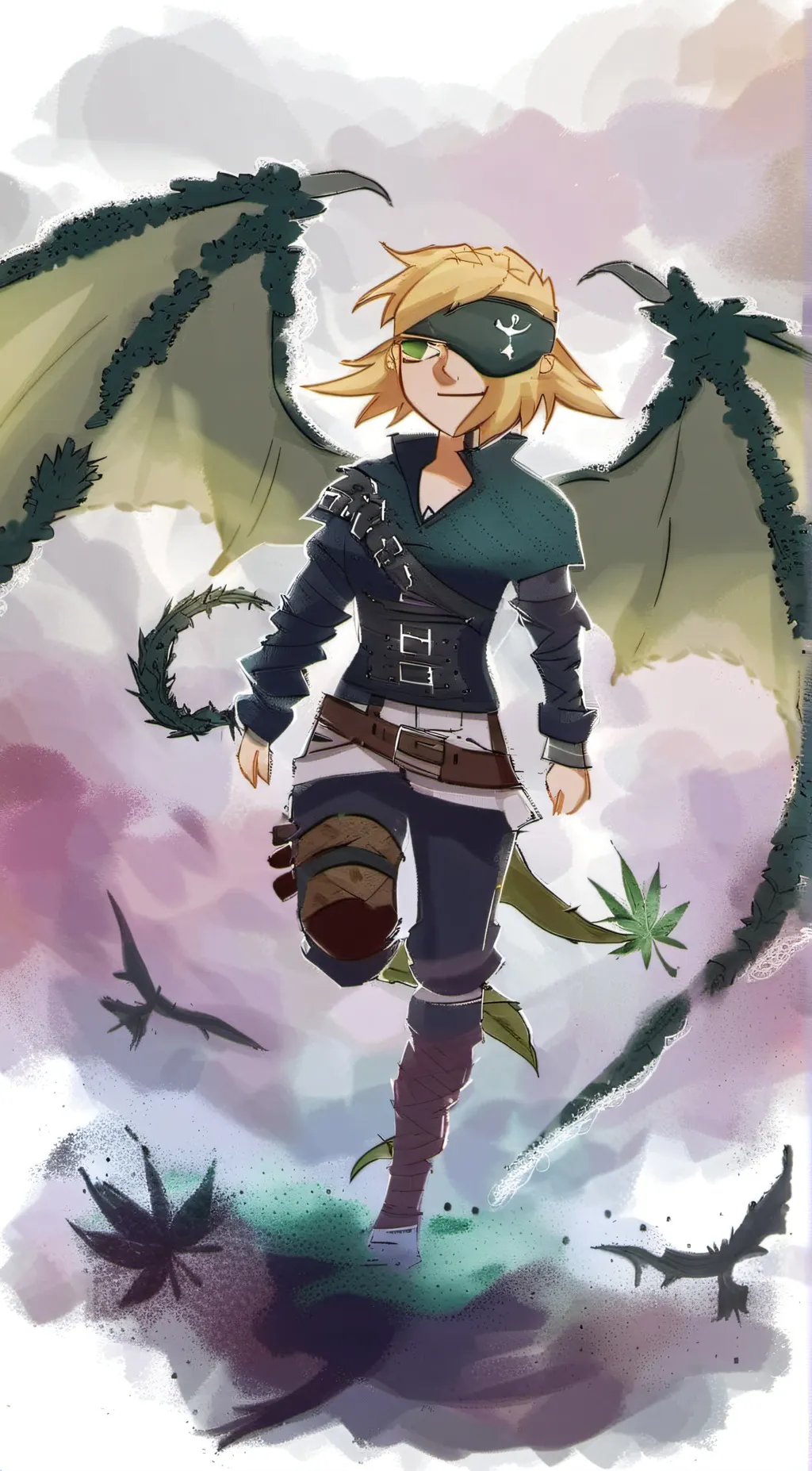 ai character: Emerald spade background