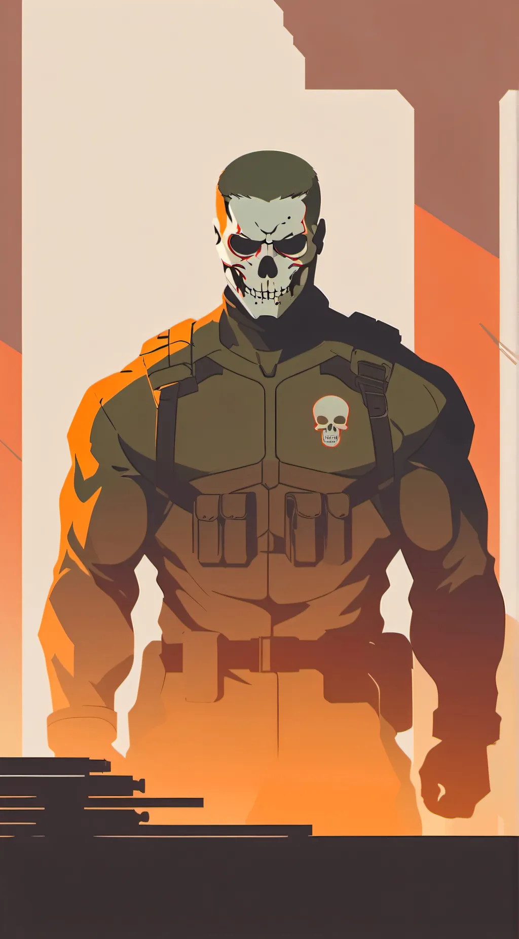 ai character: Ghost (from cod) background
