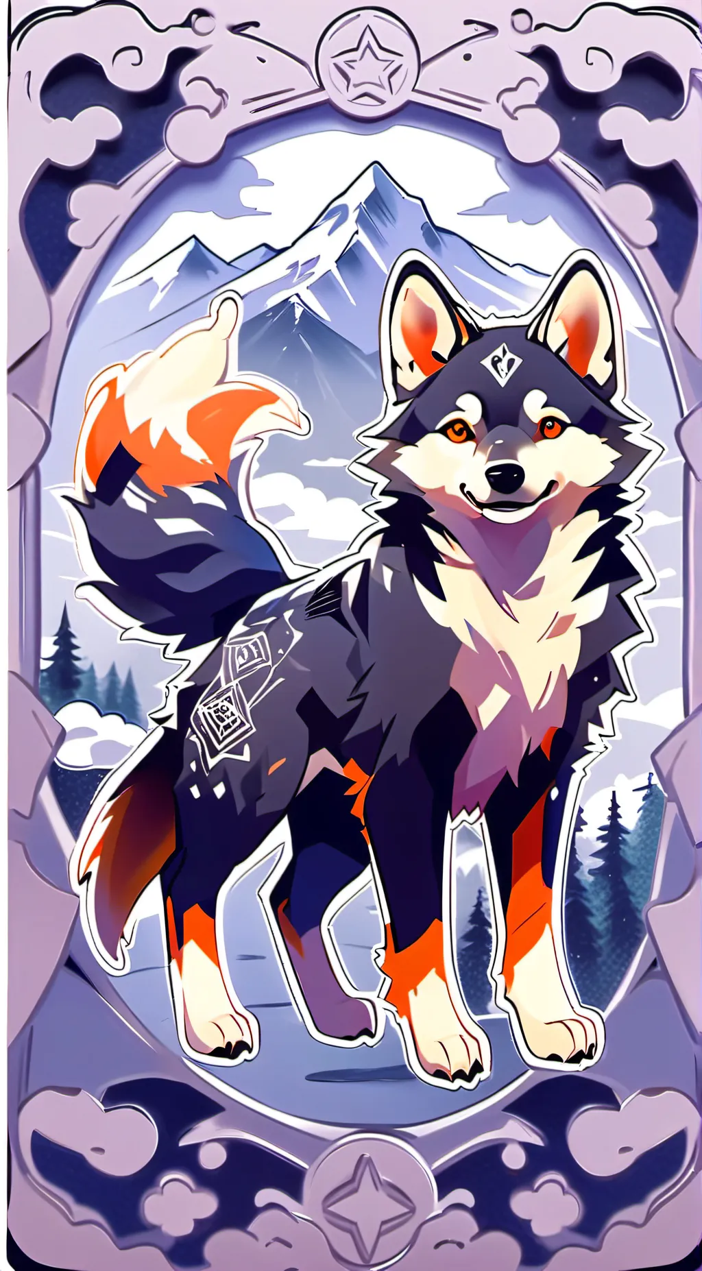 ai character: cute dog background