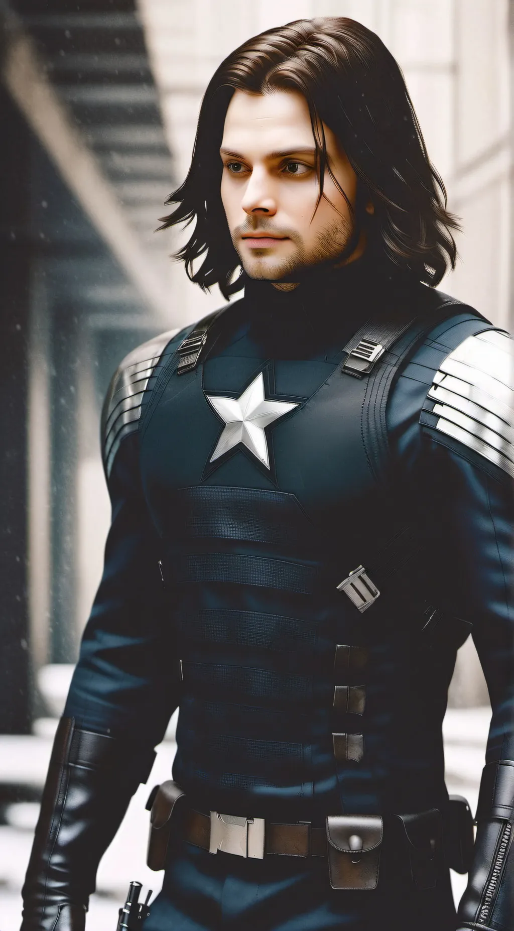 ai character: Bucky Barnes  background