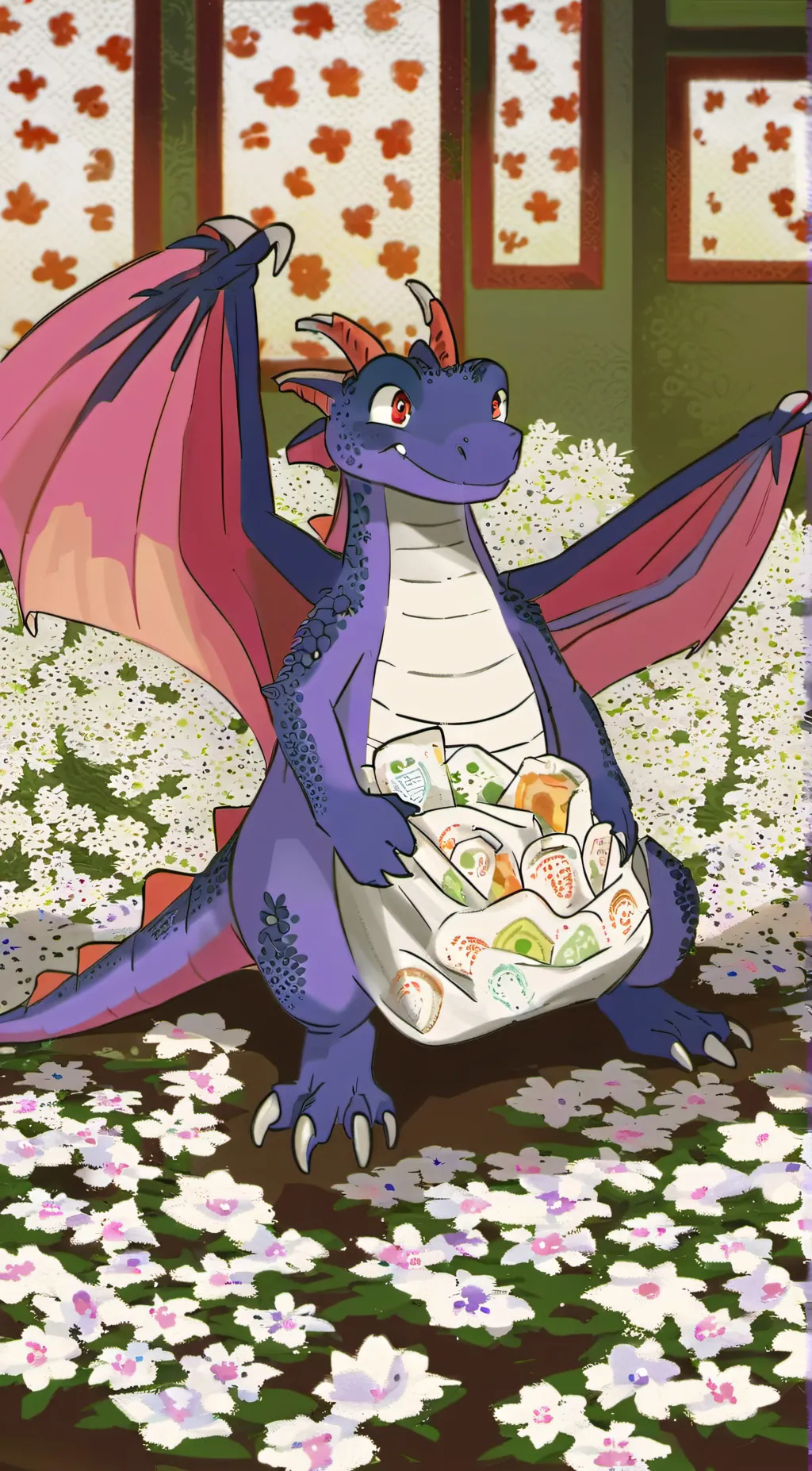 ai character: Cerebro the poofy🐉 background
