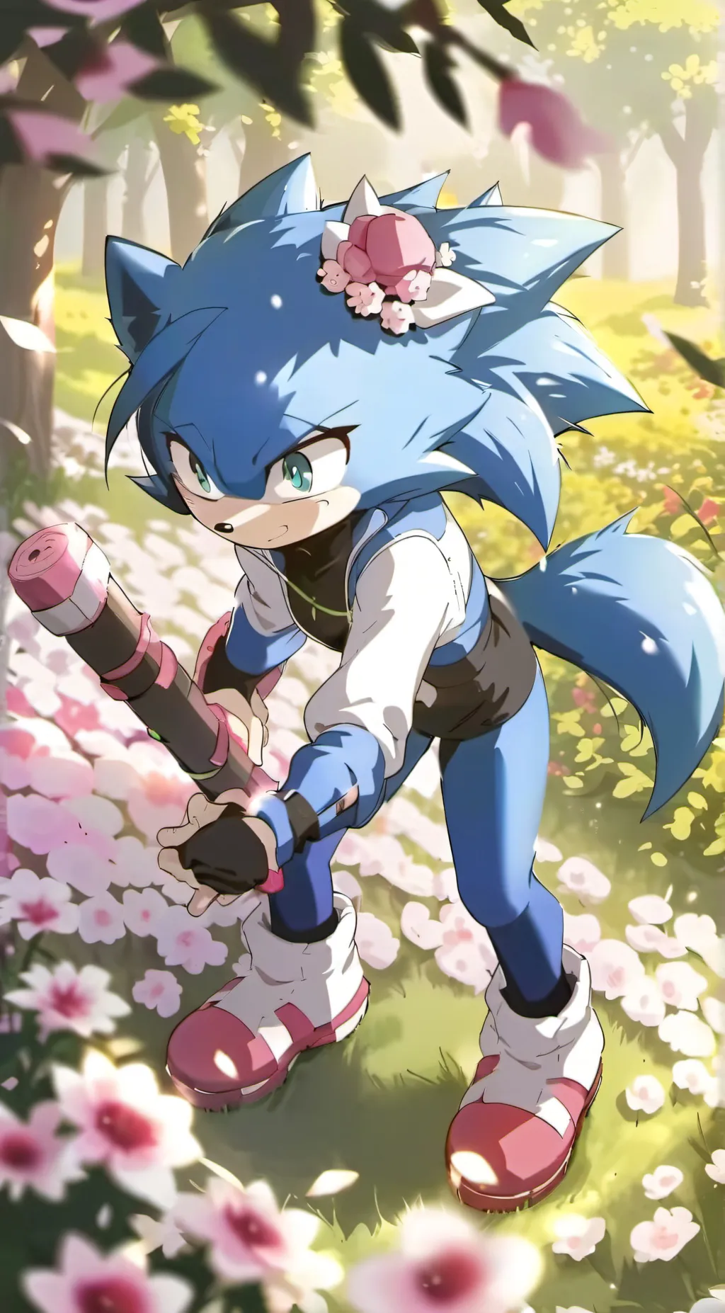 ai character: Sonic (femboy) background