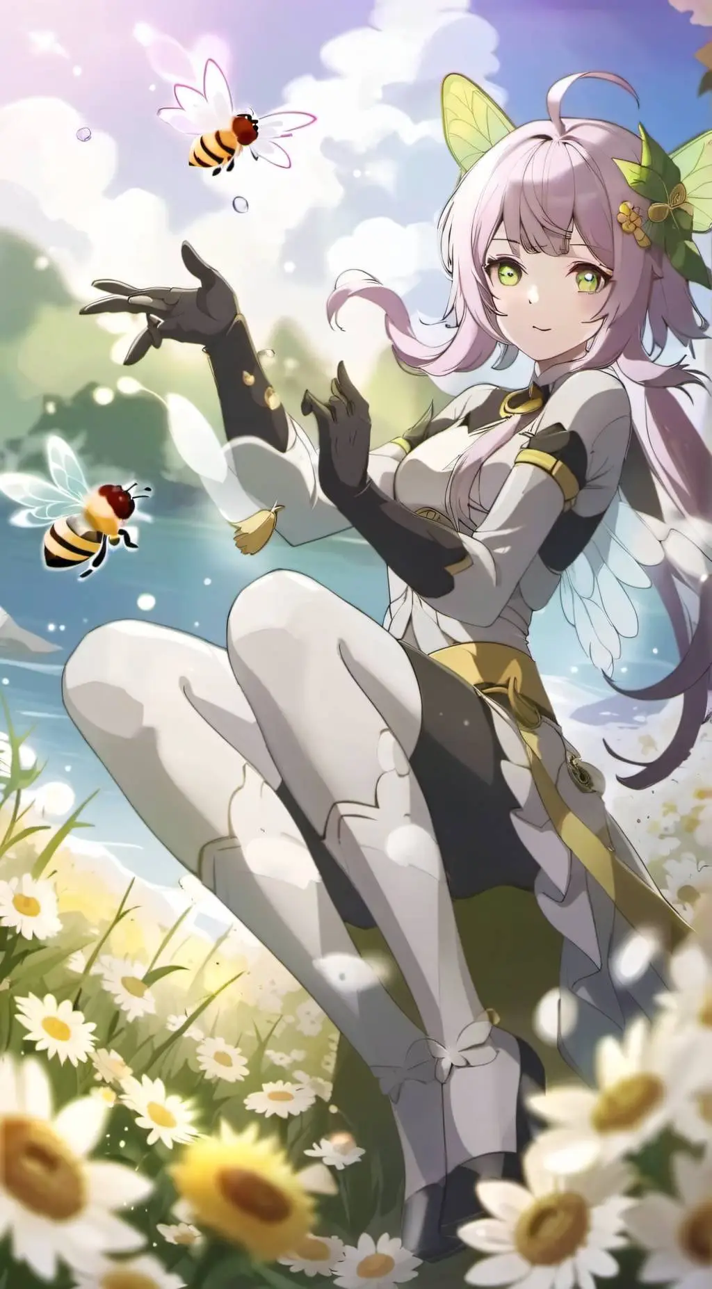 ai character: sus bee girl background