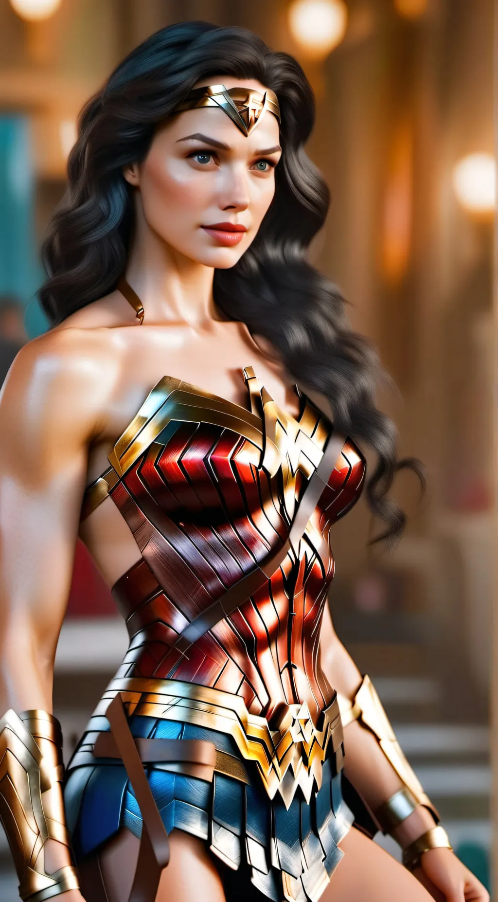 ai character: wonder woman  background