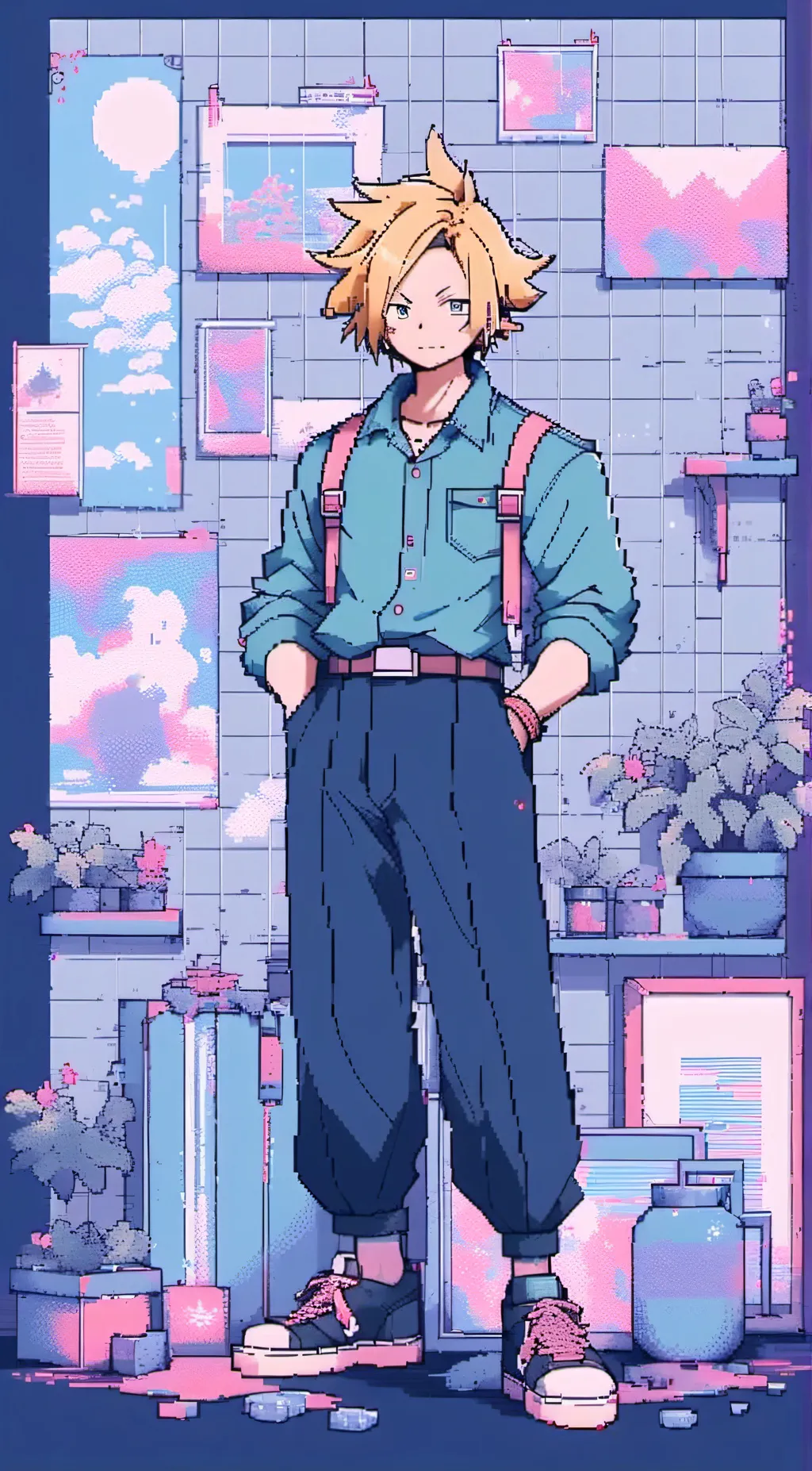 ai character: Denki Kaminari background