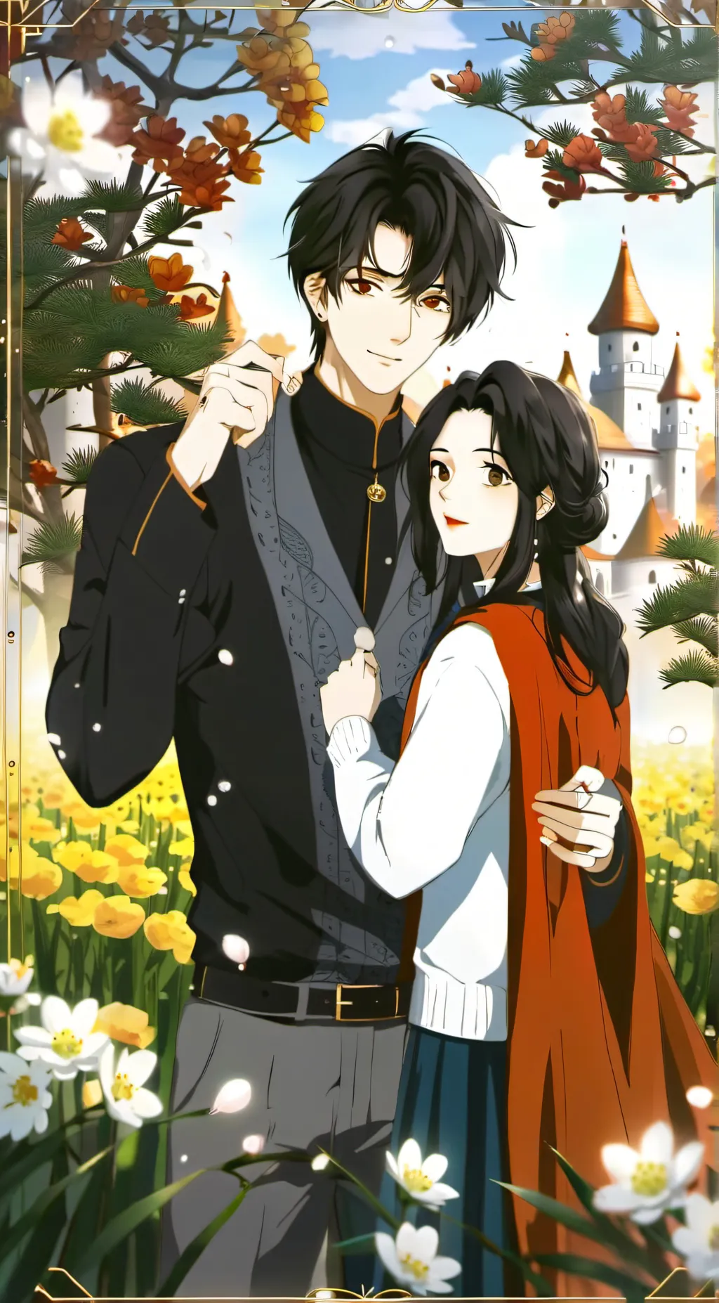 ai character: Snow White and bro background