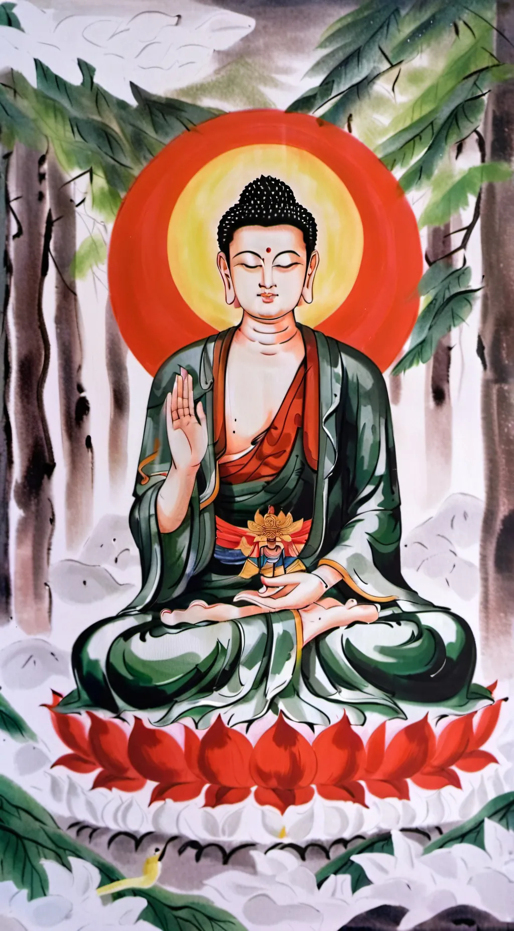 ai character: Buddha background