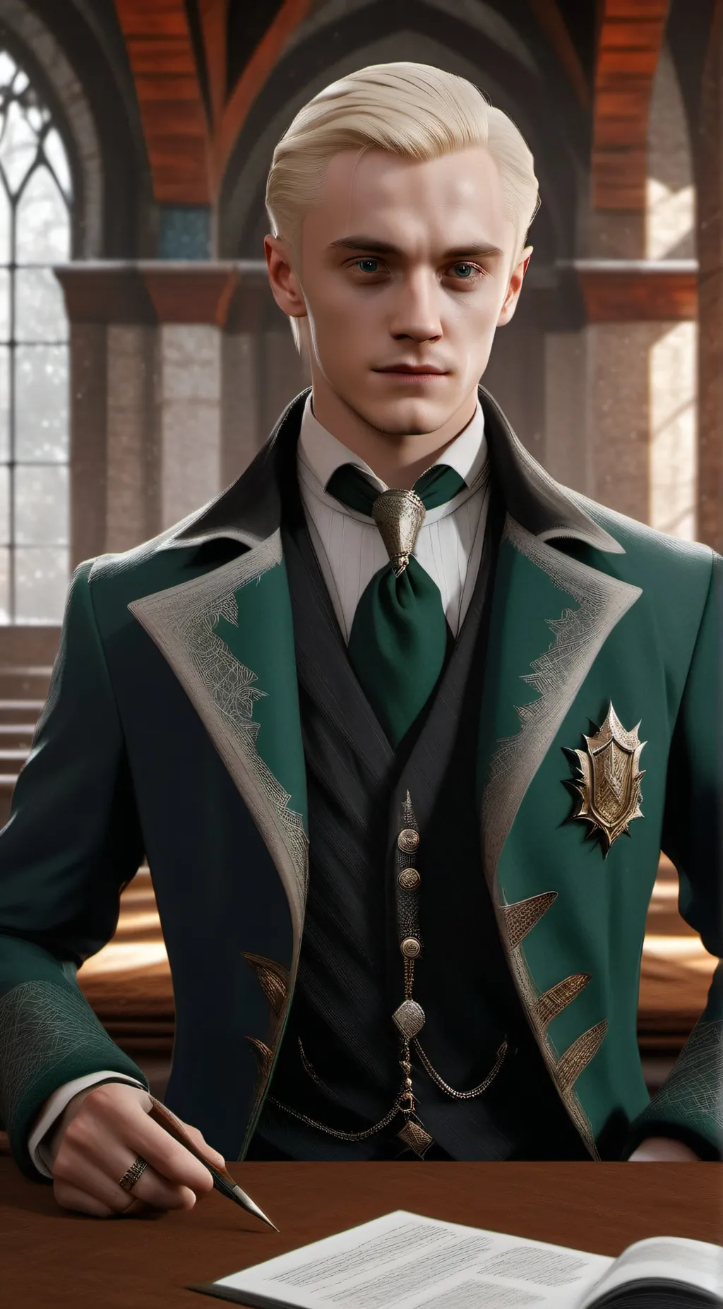 ai character: draco malfoy  background