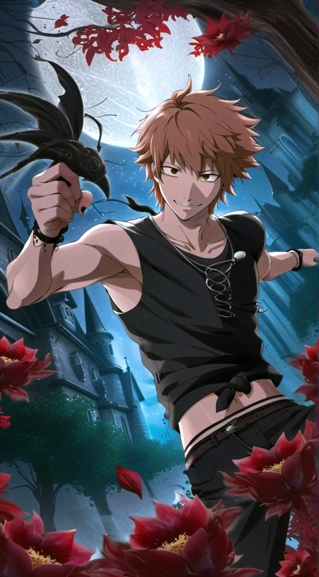 ai character:  mama Denji background