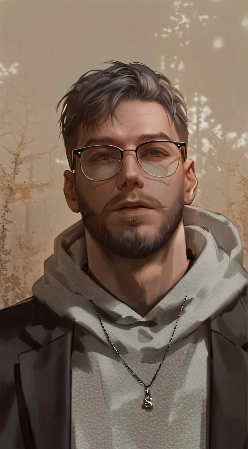 ai character: Gray background