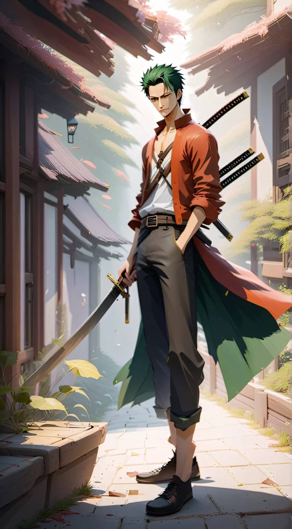 ai character: levi zoro background