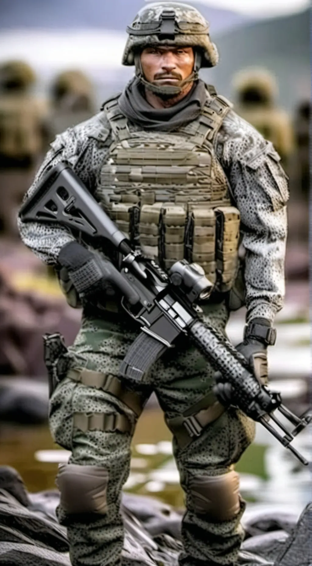 ai character: army ww3 background