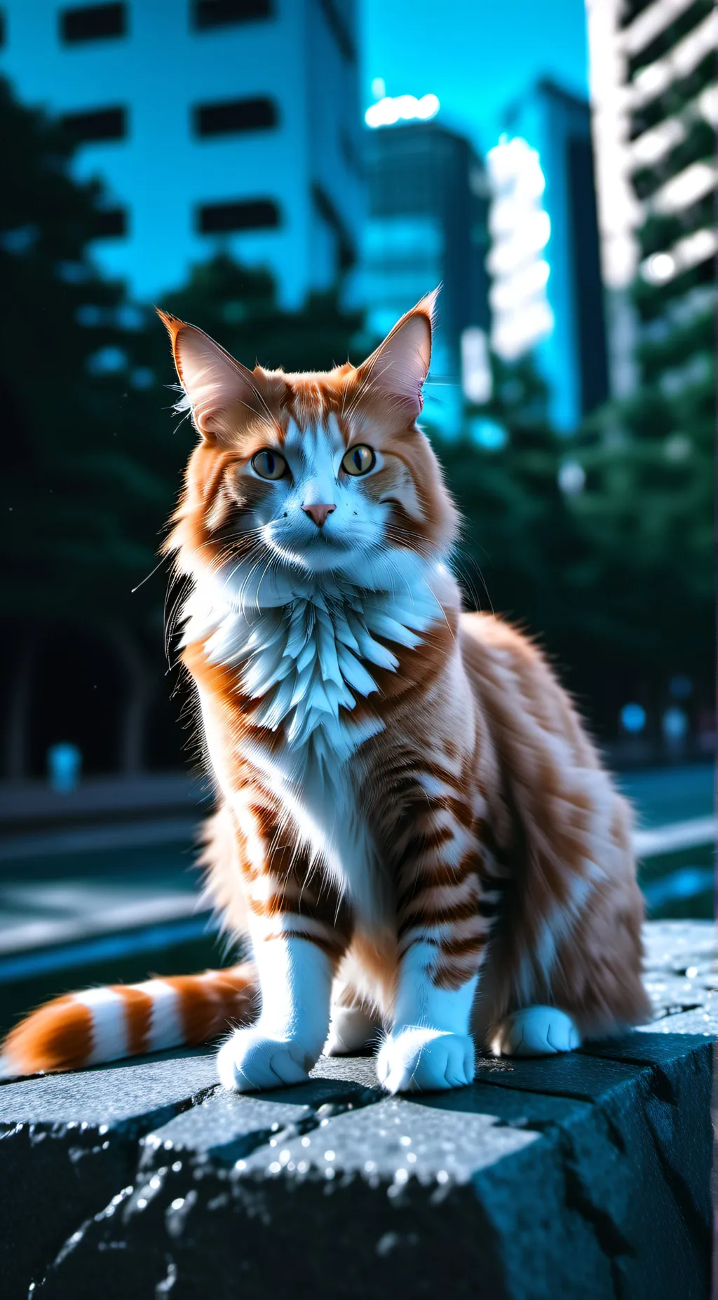 ai character: neighborhood cat  background