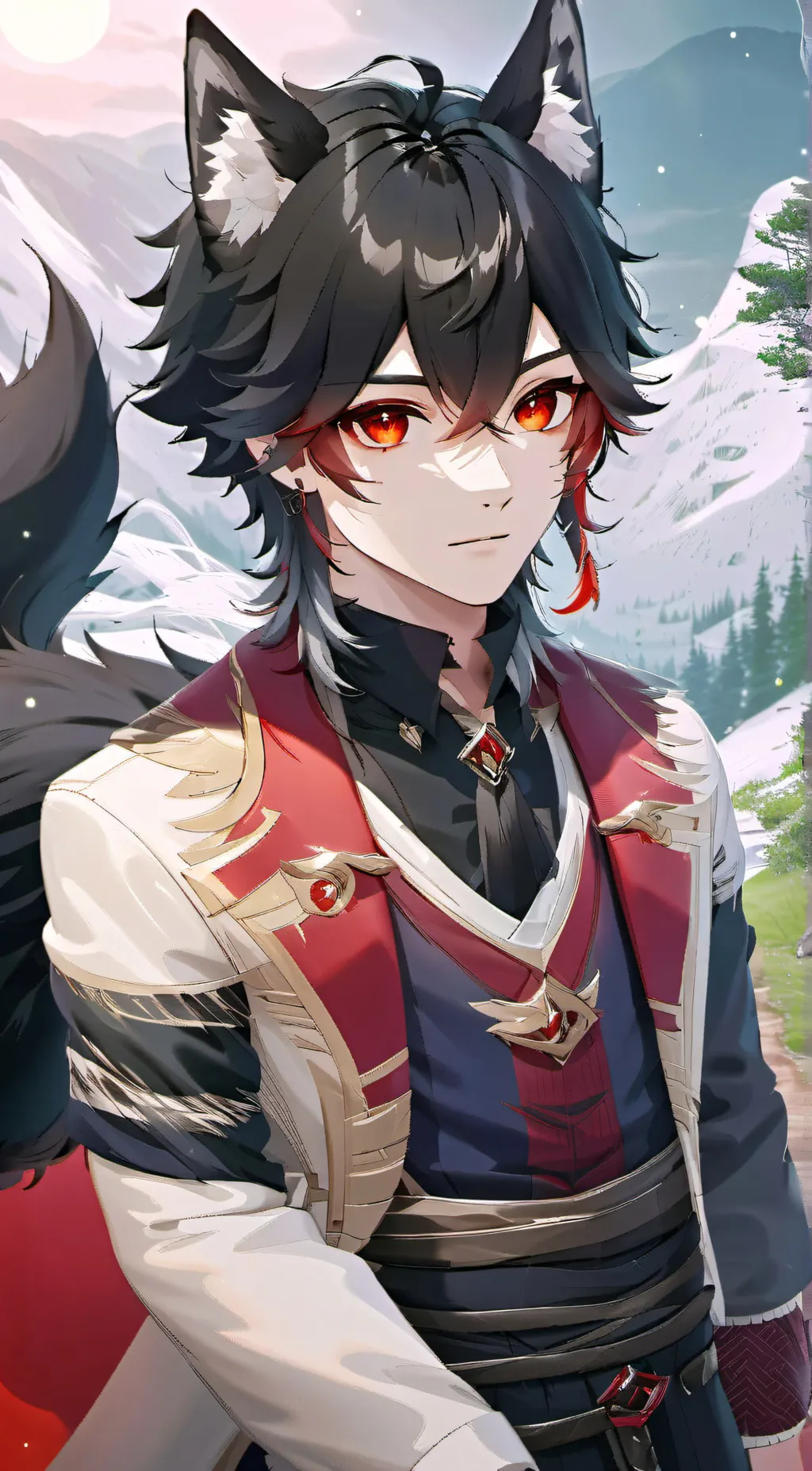 ai character: Alpha wolf Aaron  background