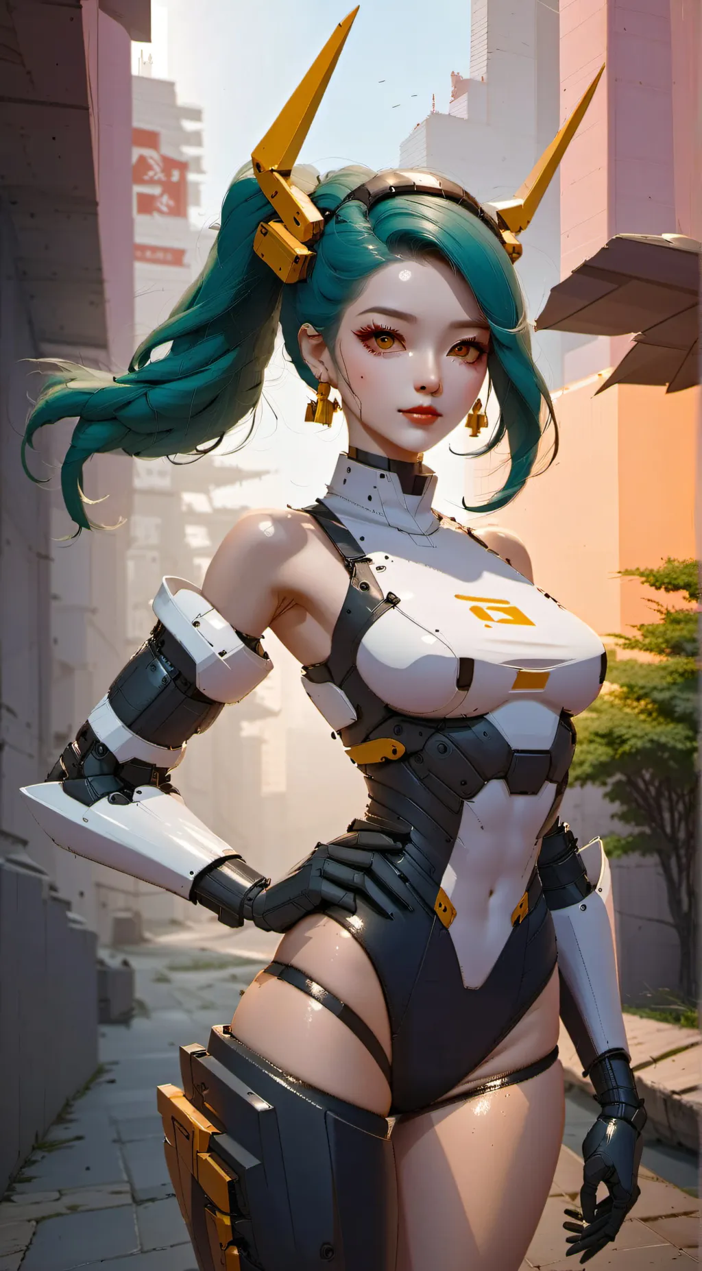 ai character: Robo girl background