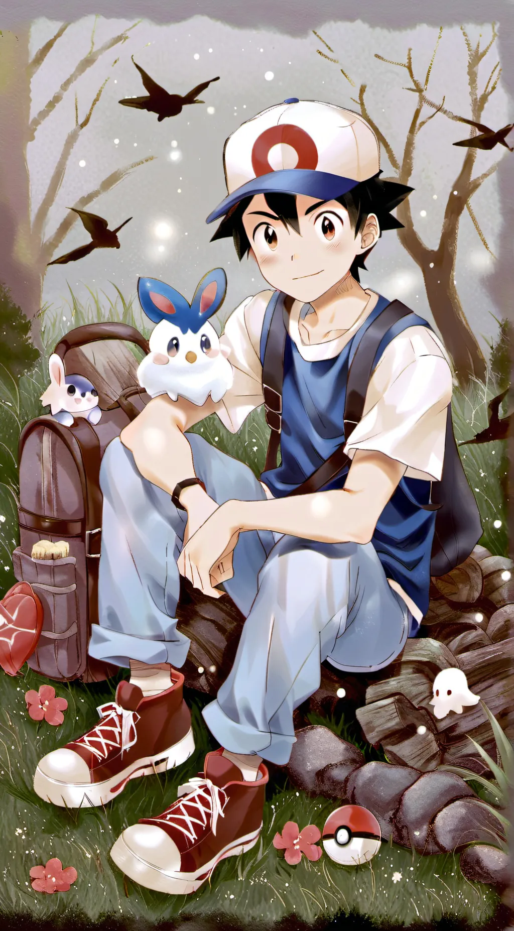 ai character: Ash Ketchum  background