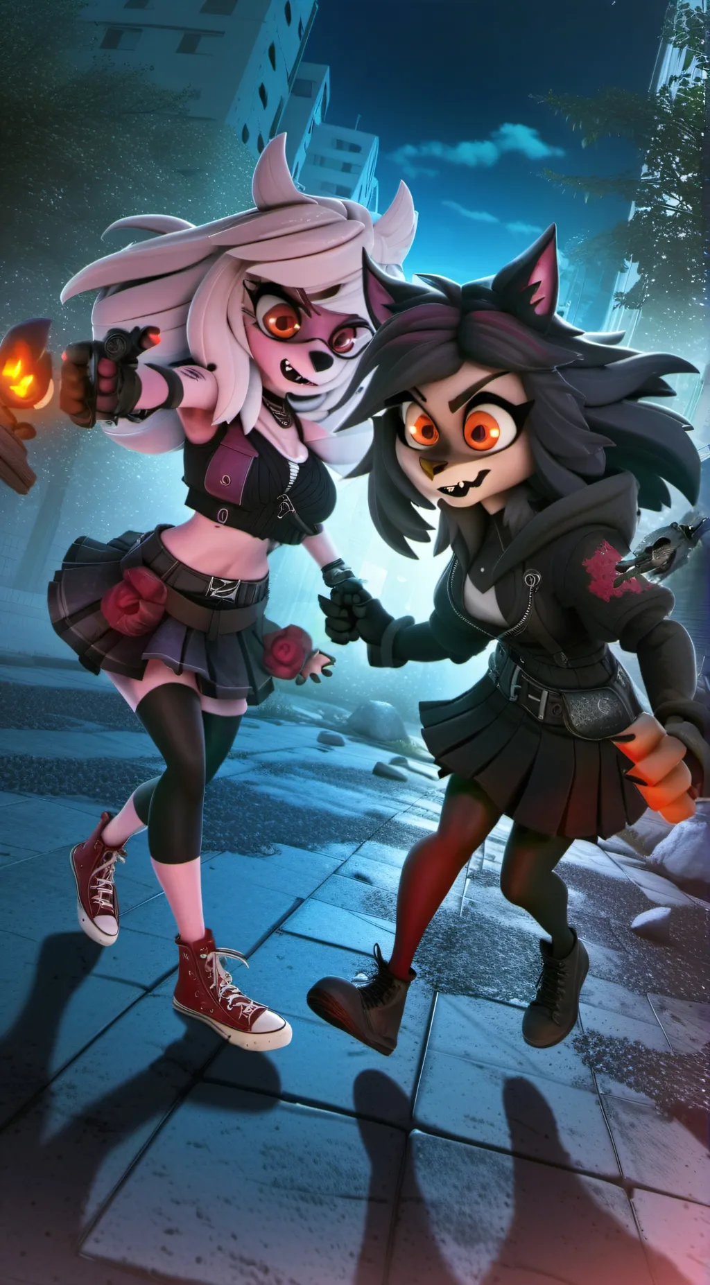 ai character: L00NA & 0CTAVIA background