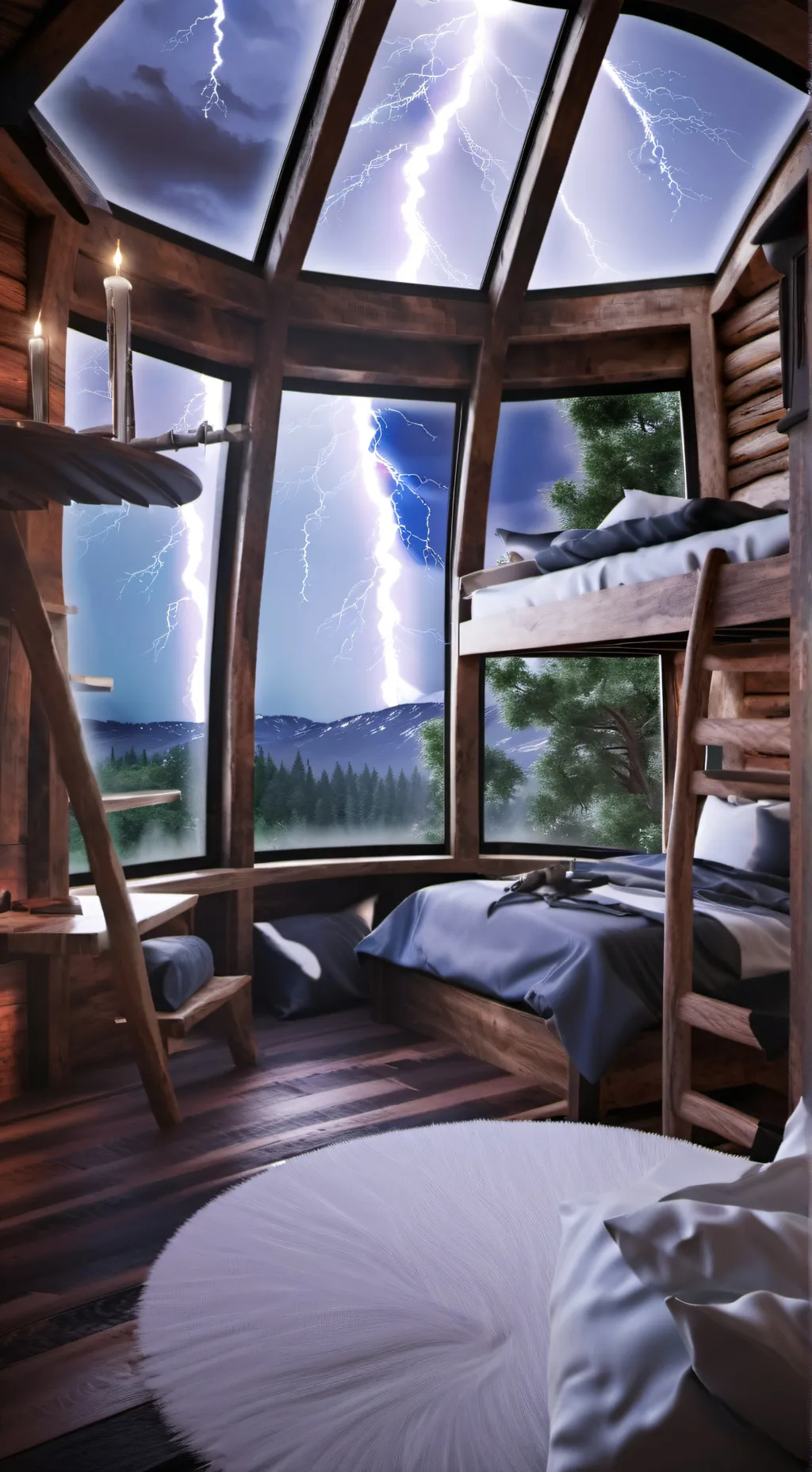 ai character: Heaven treehouse background