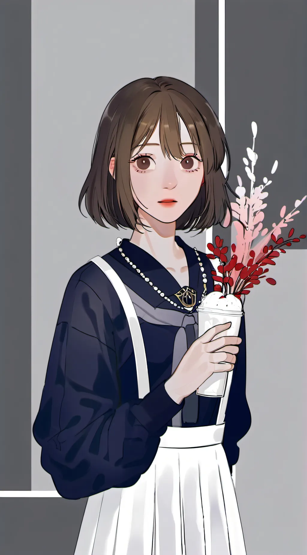 ai character: Min ji  background