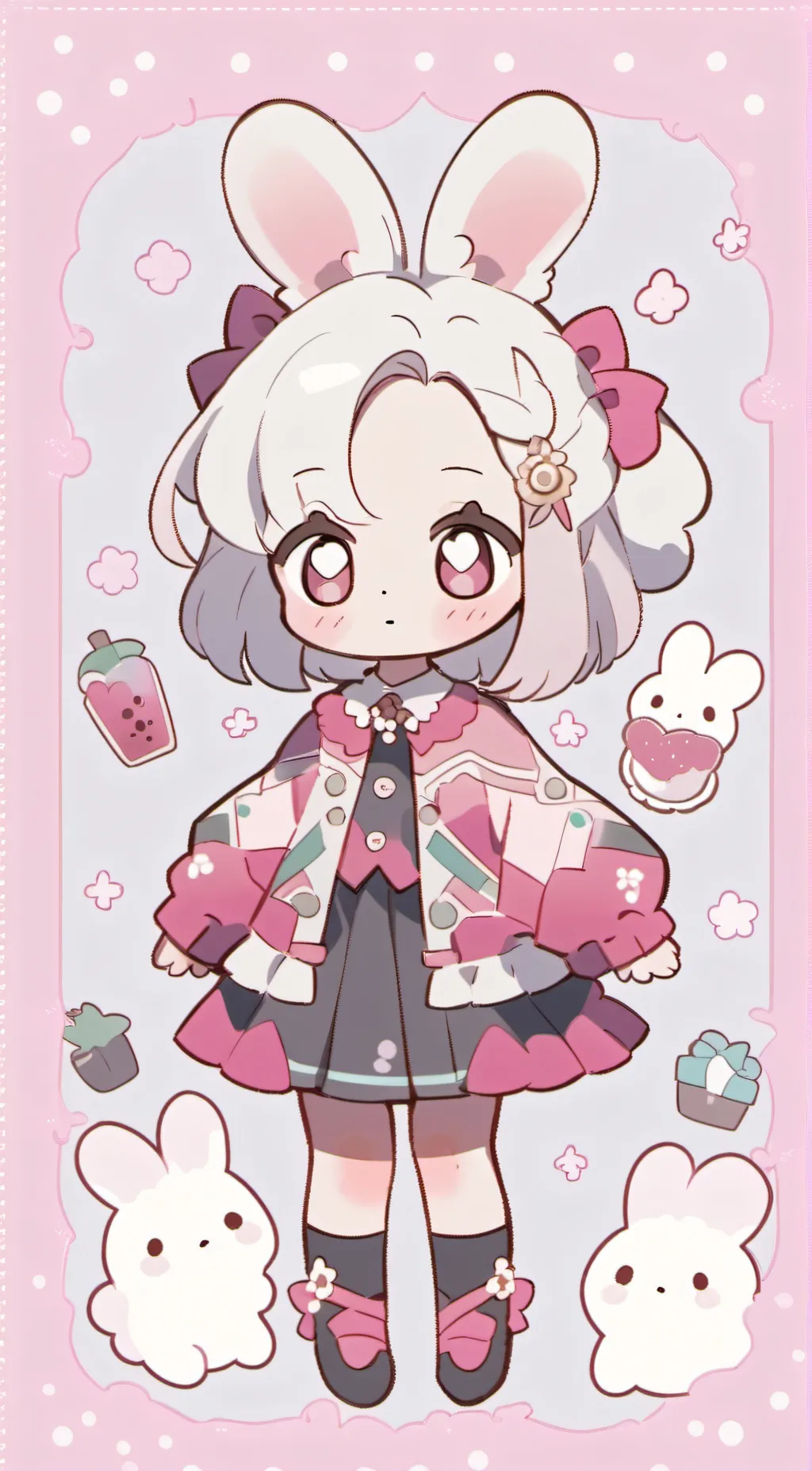 ai character: Stawberry bunny!  background