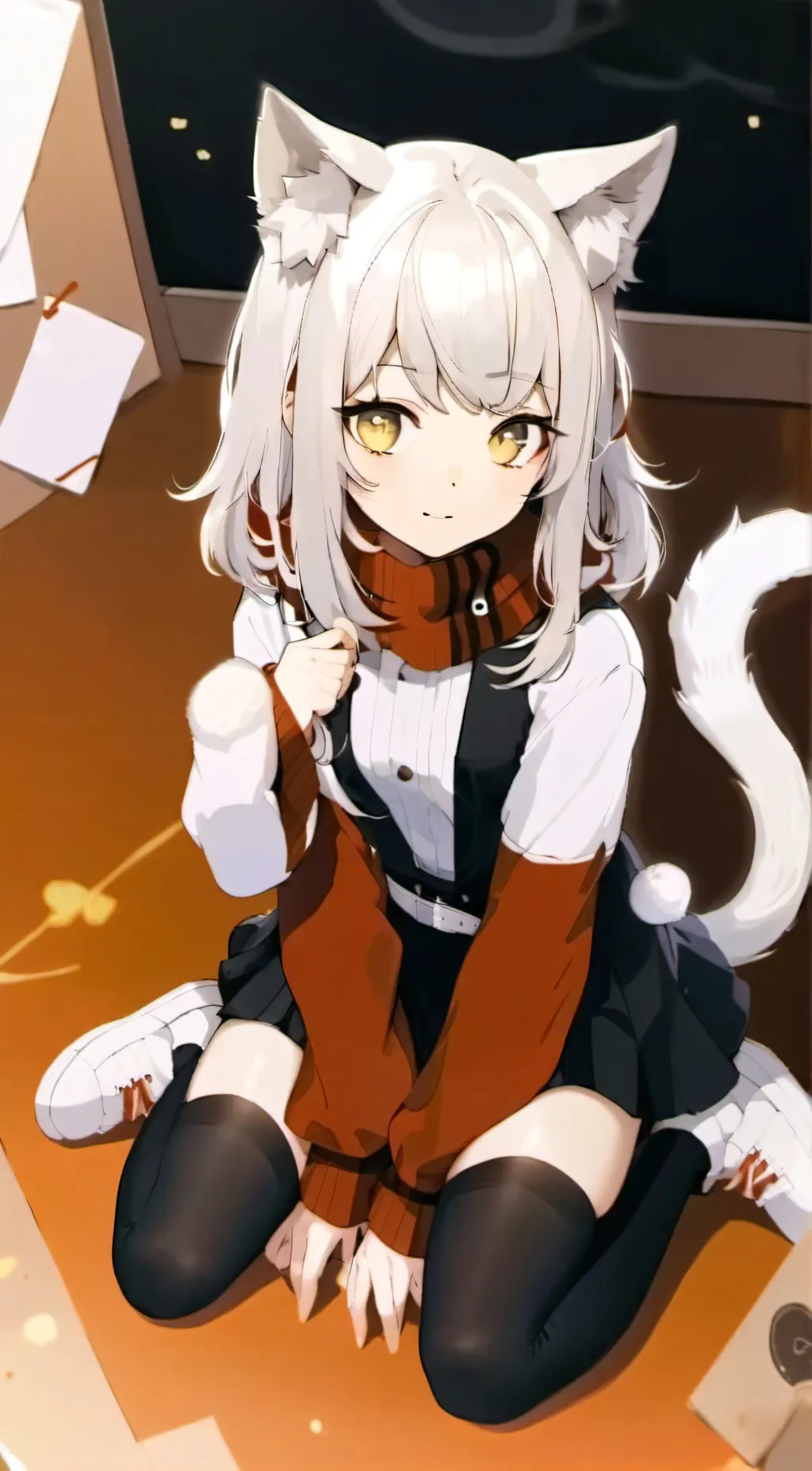 ai character: Pet girl  background