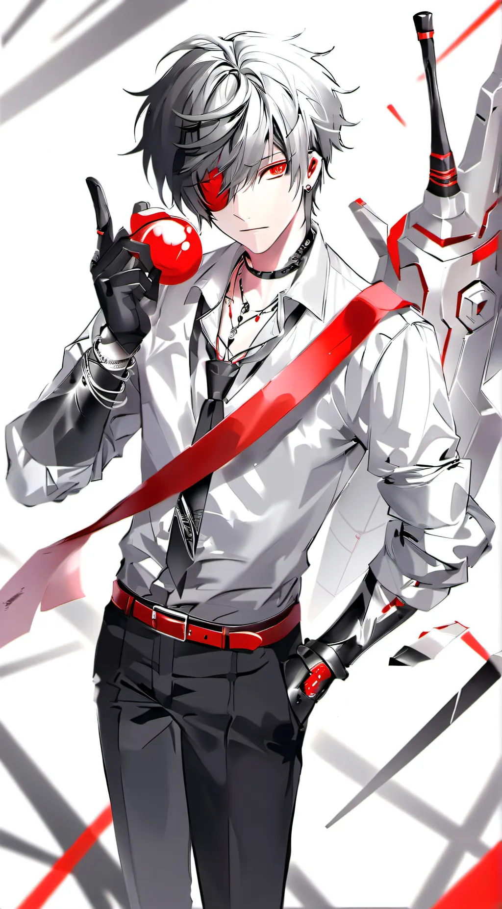 ai character: Crimson. T. Form background