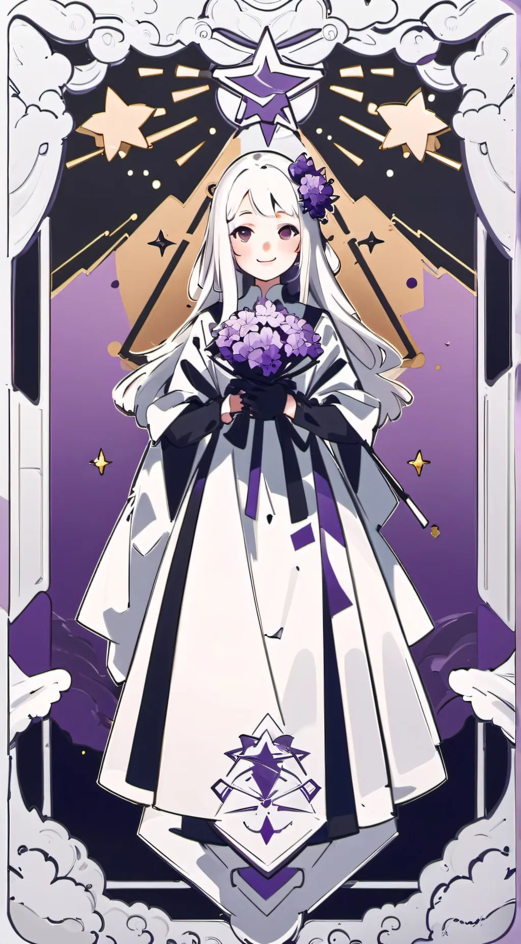 ai character: violet background