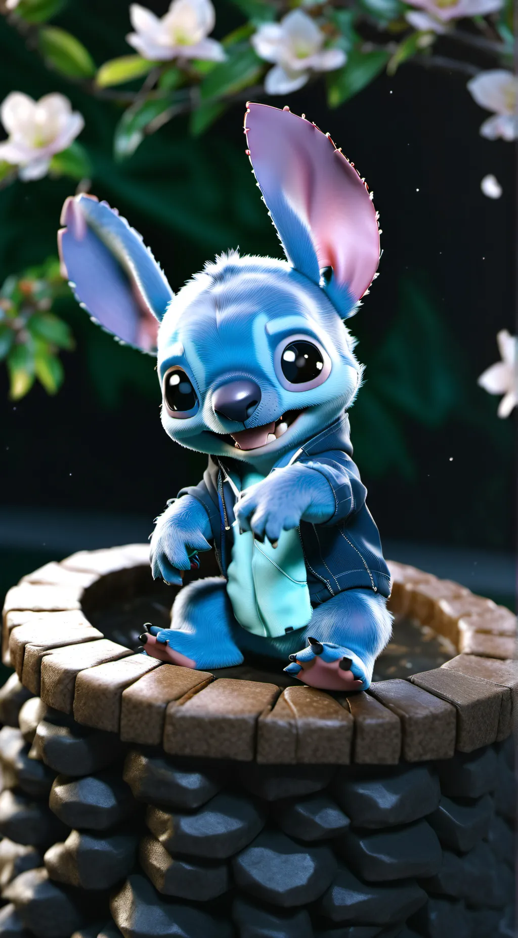 ai character: Stitch background