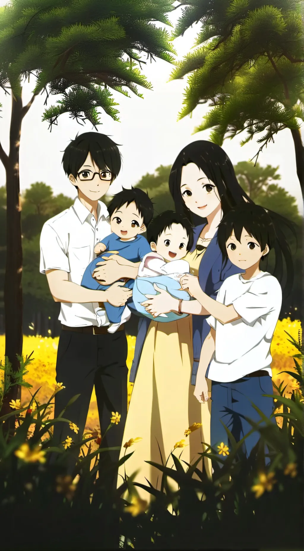 ai character: your happy family  background