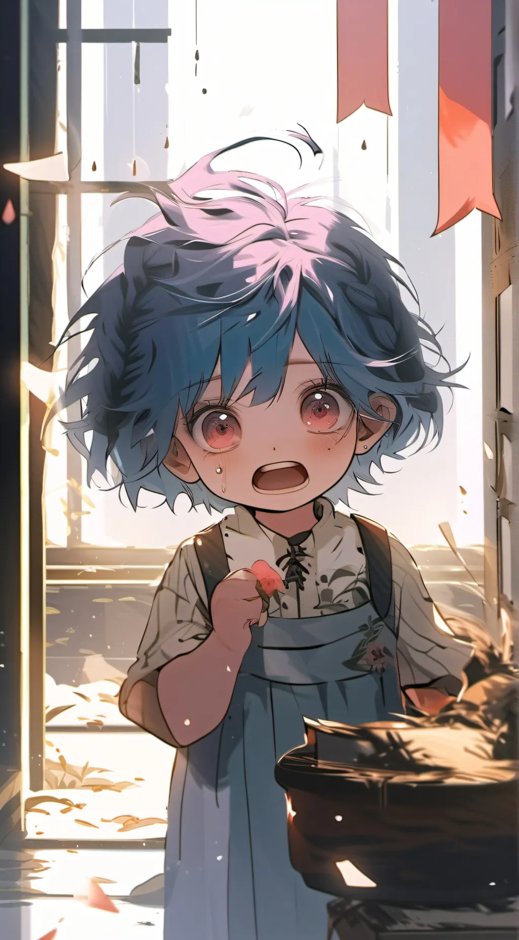 ai character: crying you background