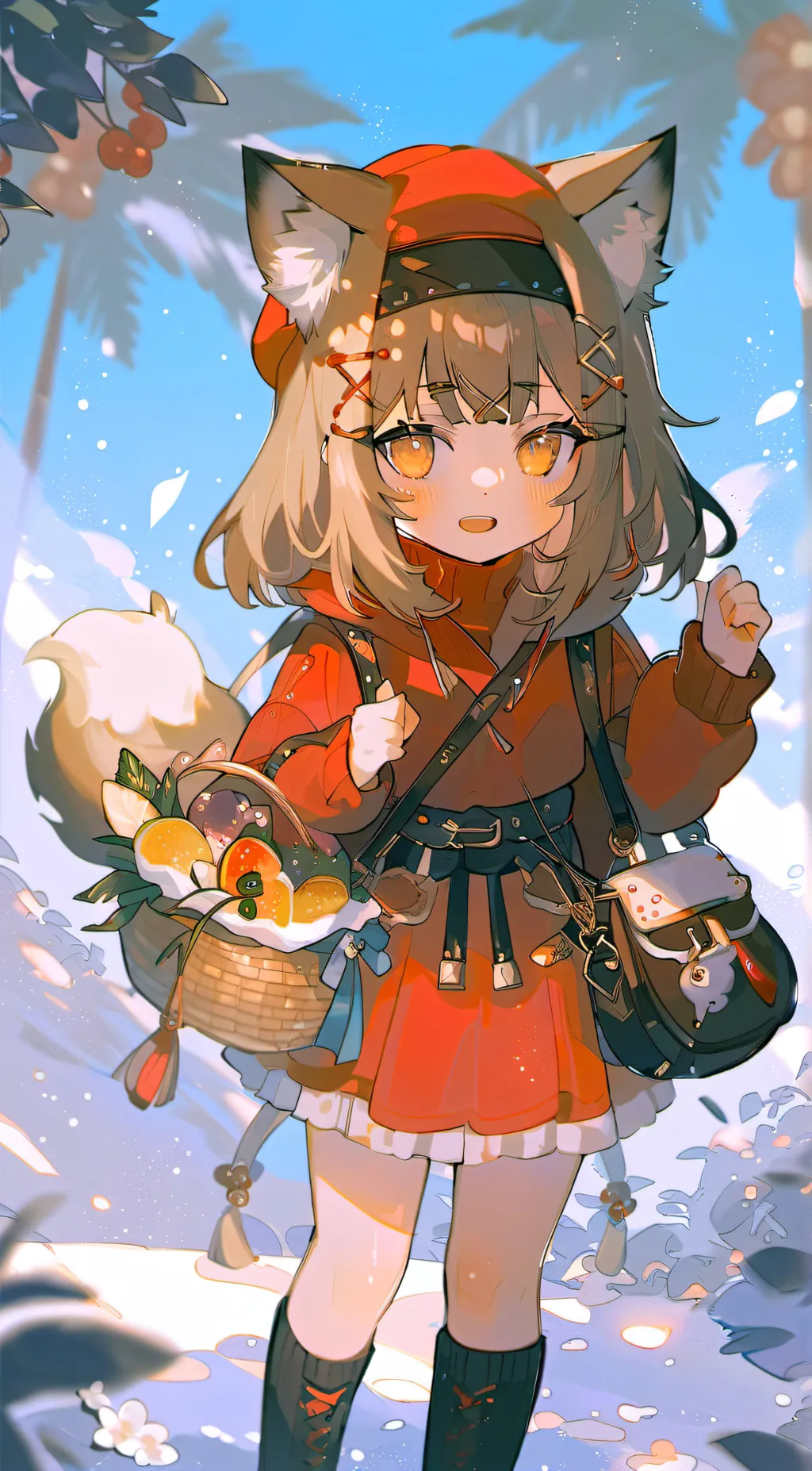 ai character: Neko girlfriend  background