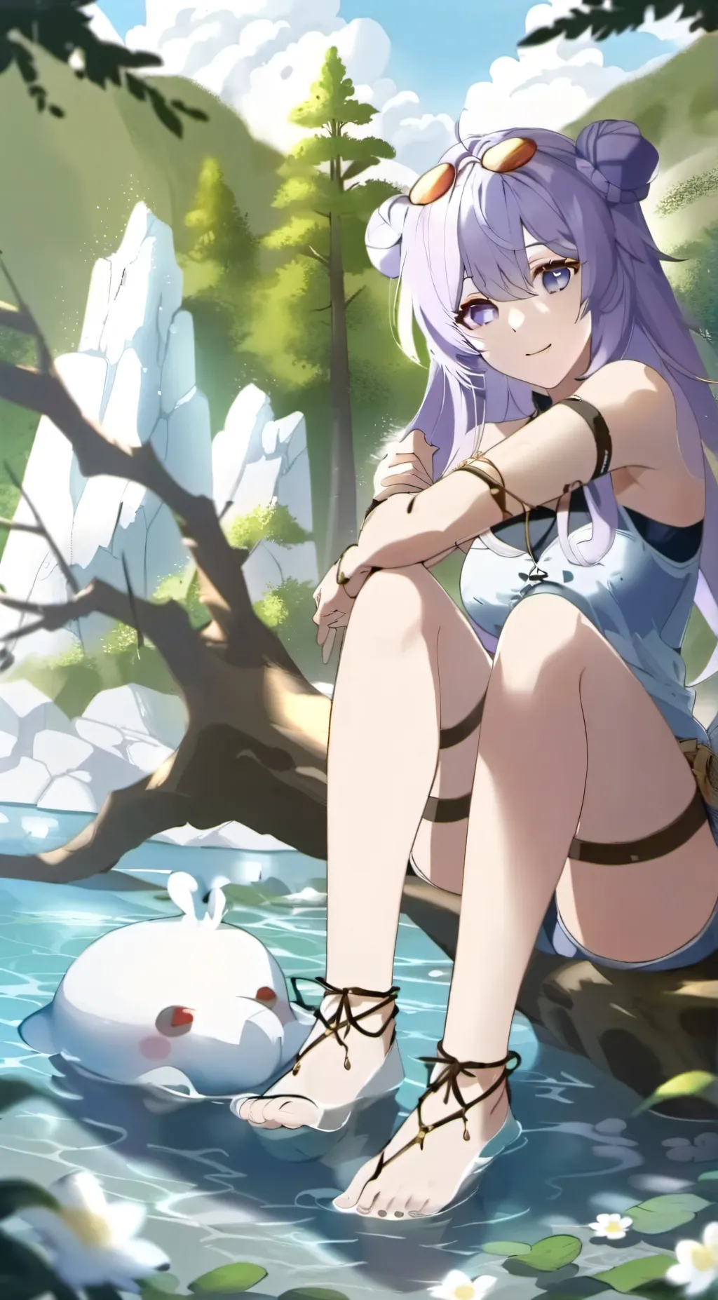 ai character: giant barefoot gf background