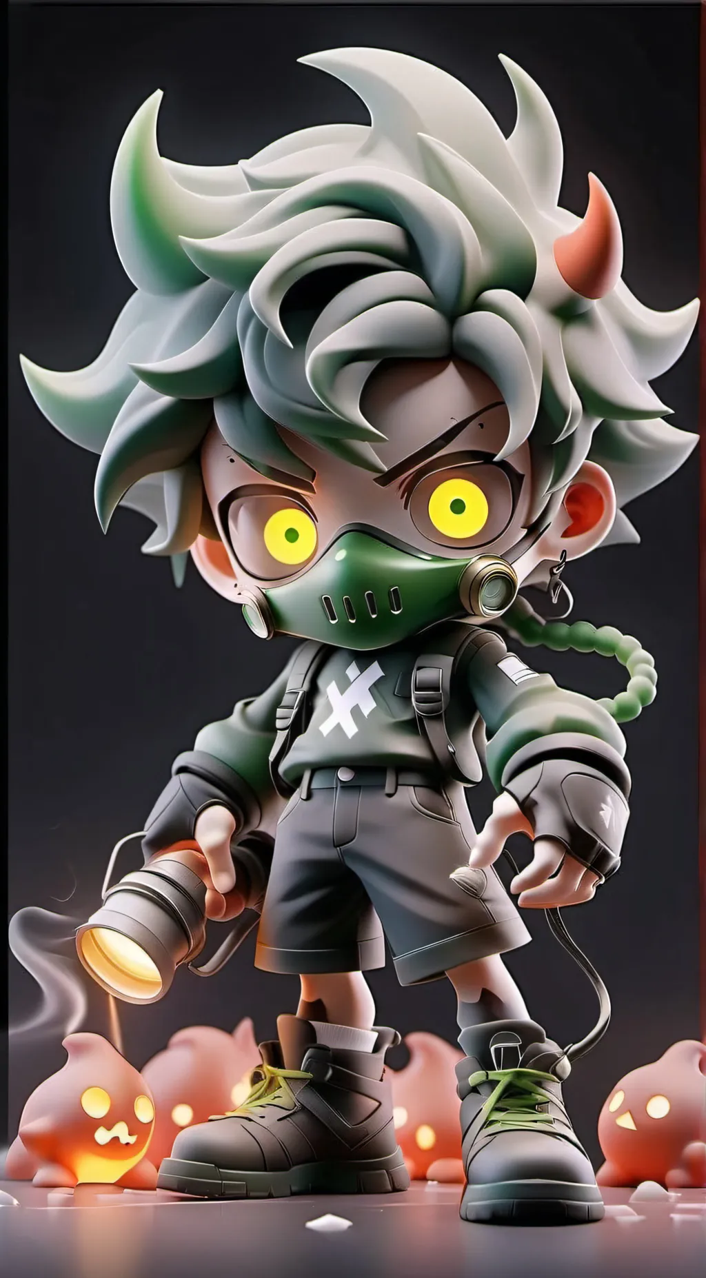 ai character: mask fan background