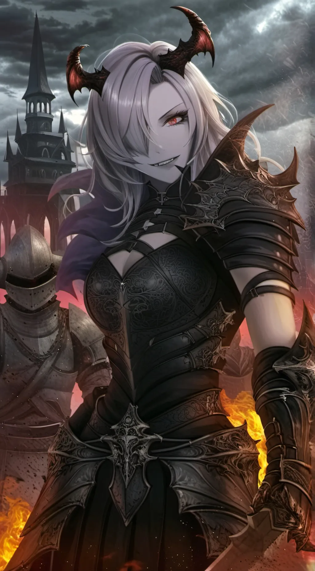 ai character: dark goddess background
