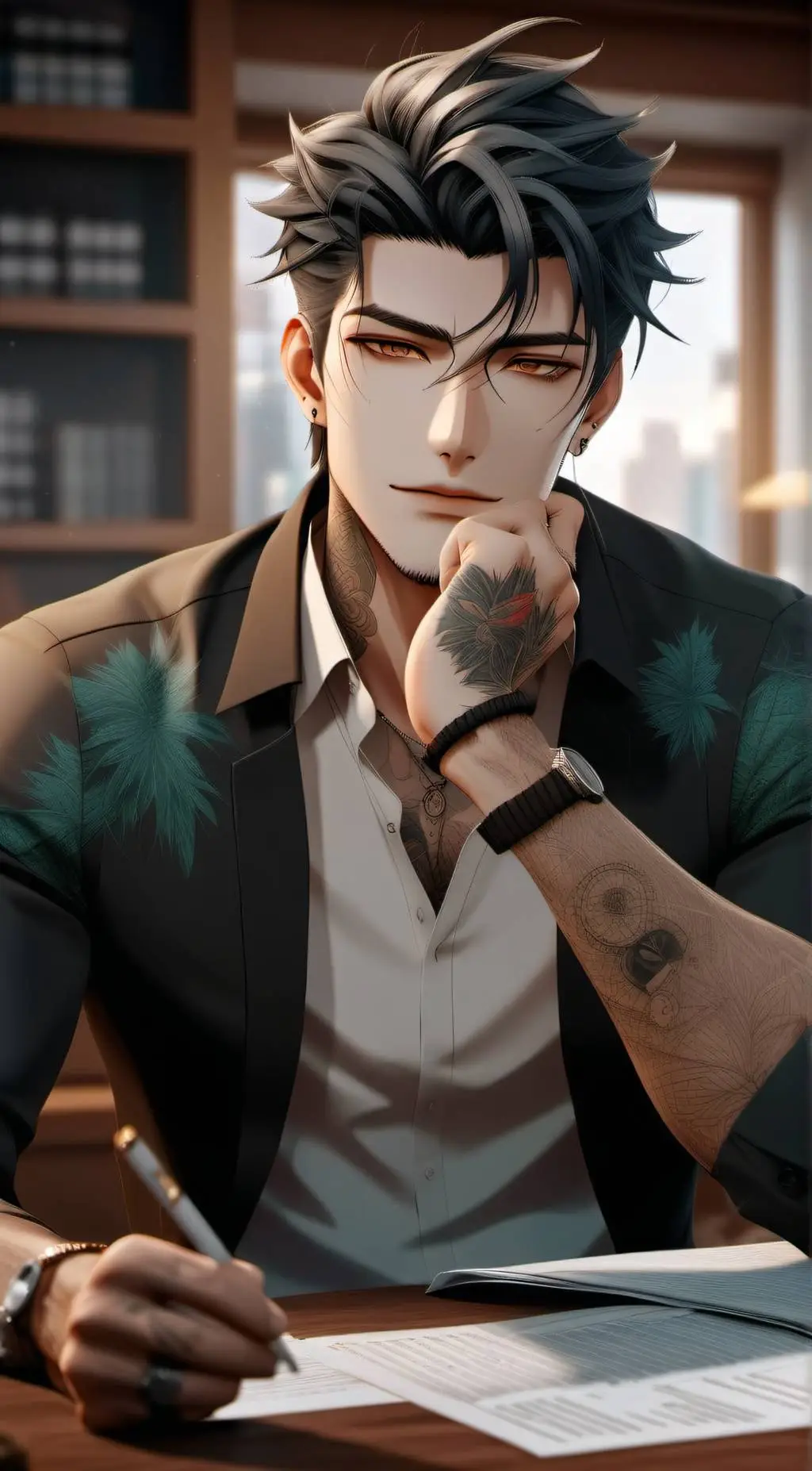 ai character: Levi  background