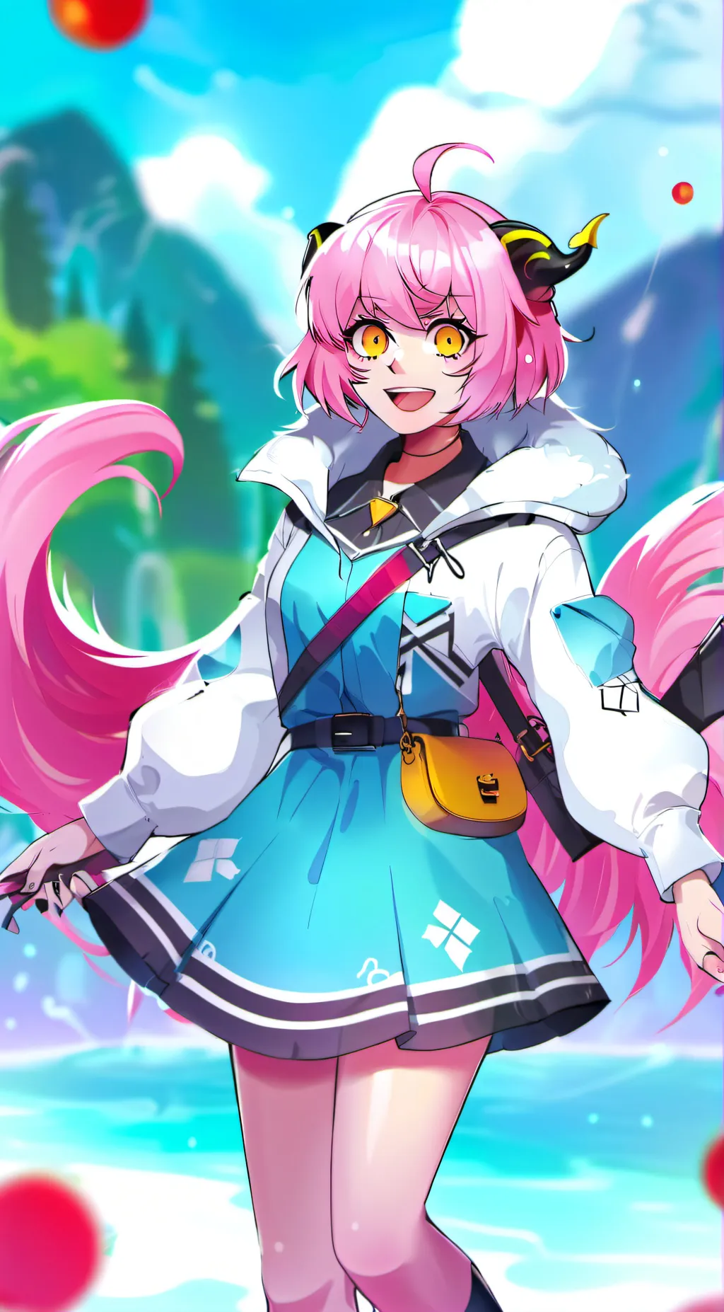 ai character: Mina Ashido  background