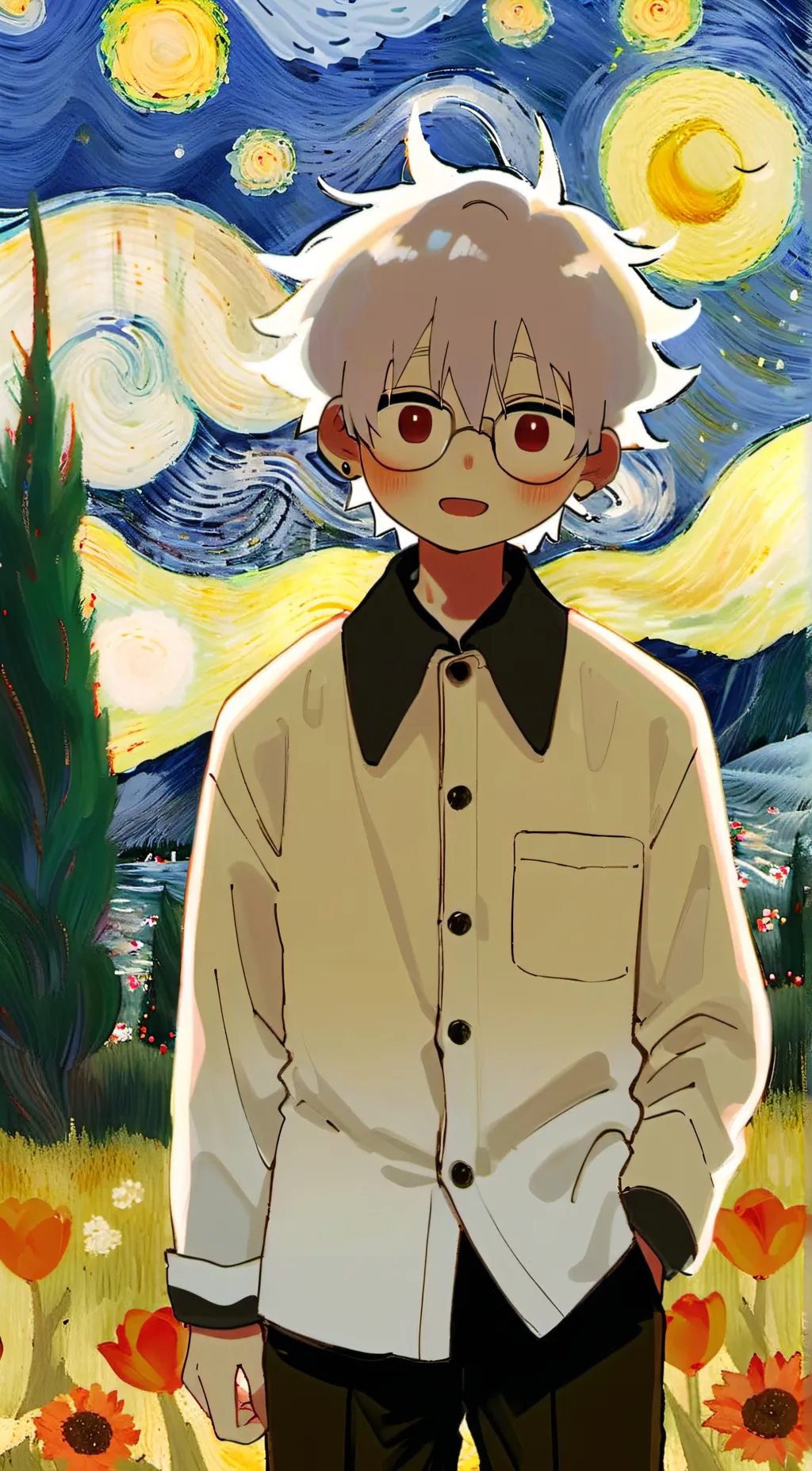 ai character: gojo  background