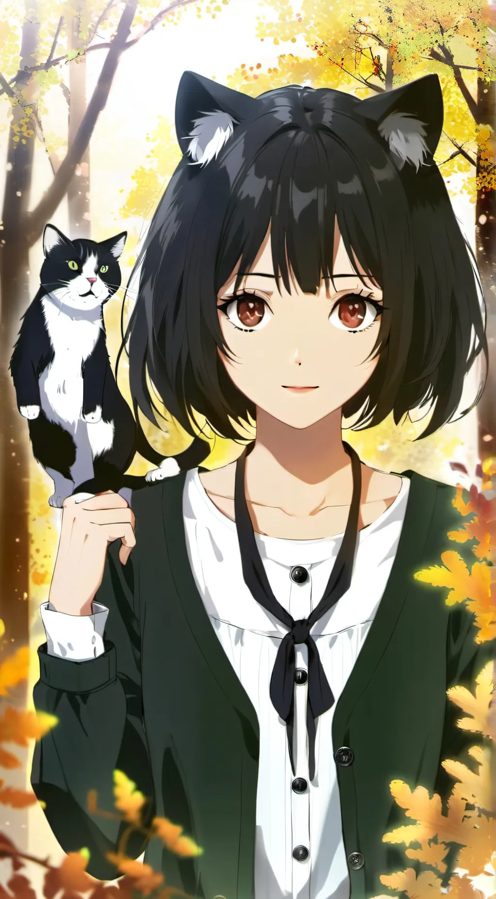 ai character: Autumn background