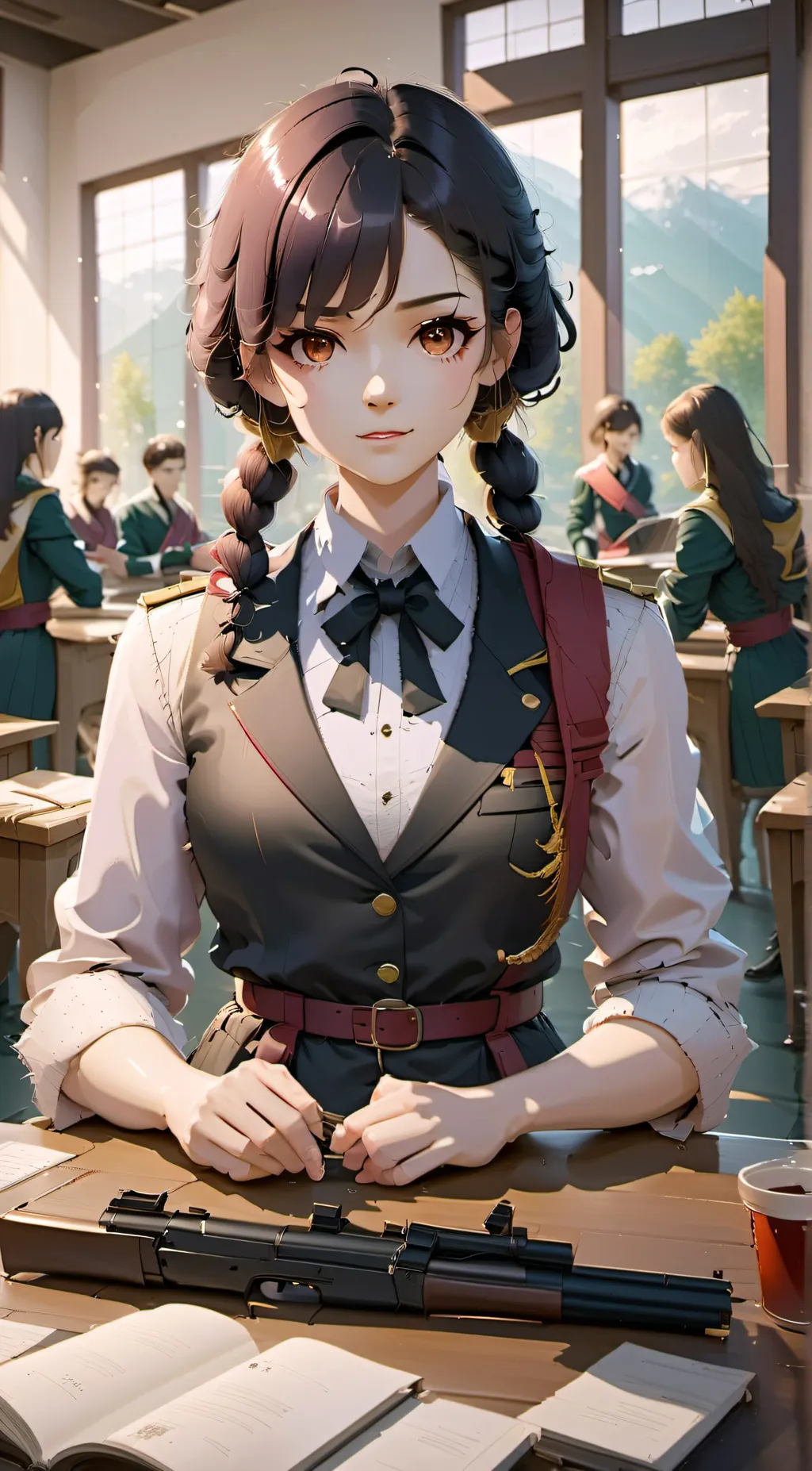ai character: Blue archive  background