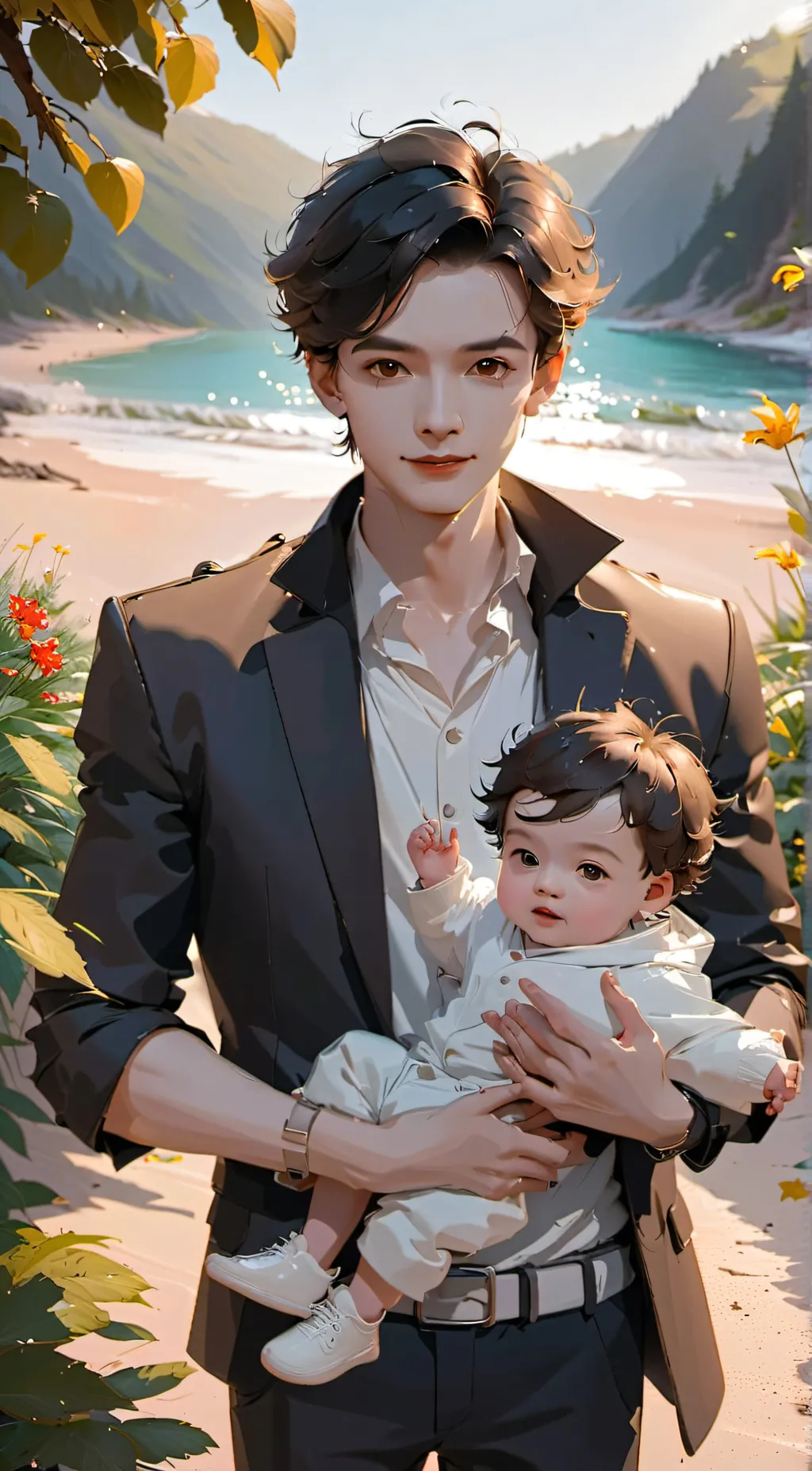 ai character: baby and harry  background