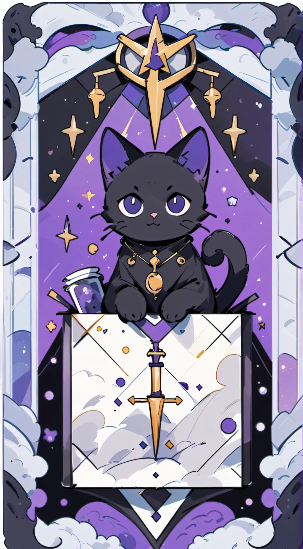 ai character: black cat background