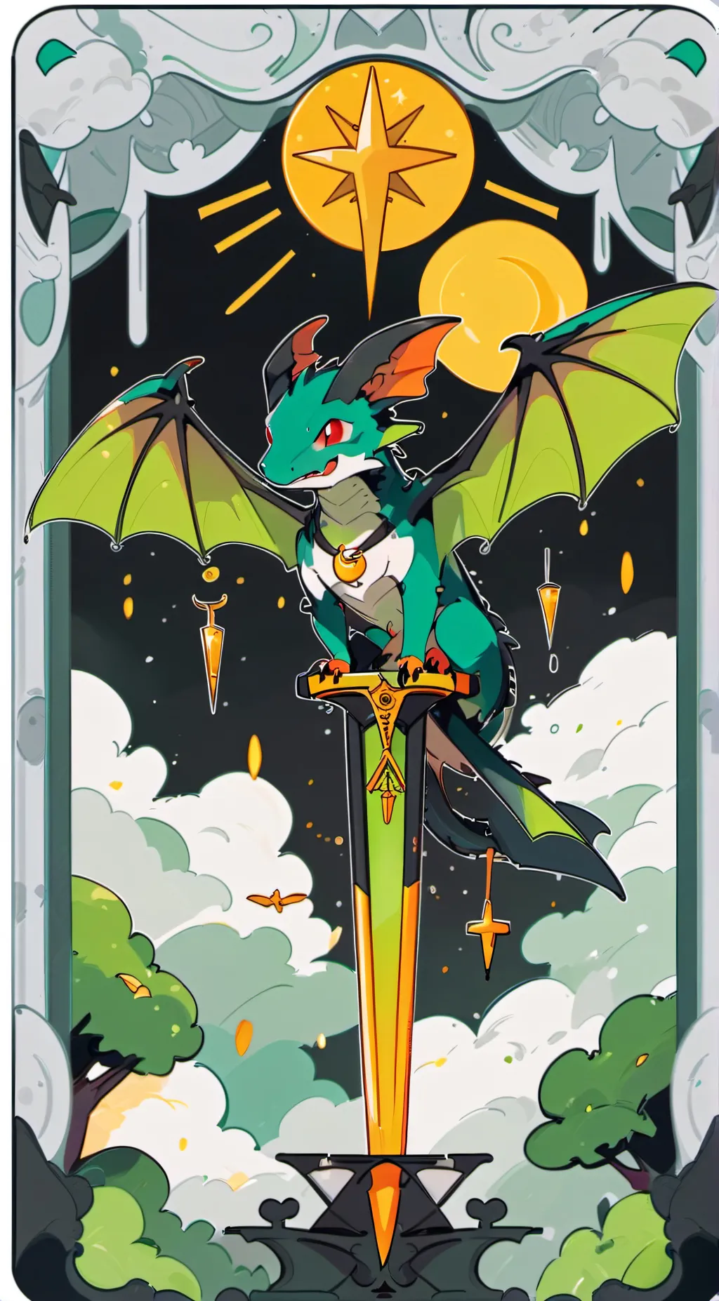 ai character: Bat dragon  background